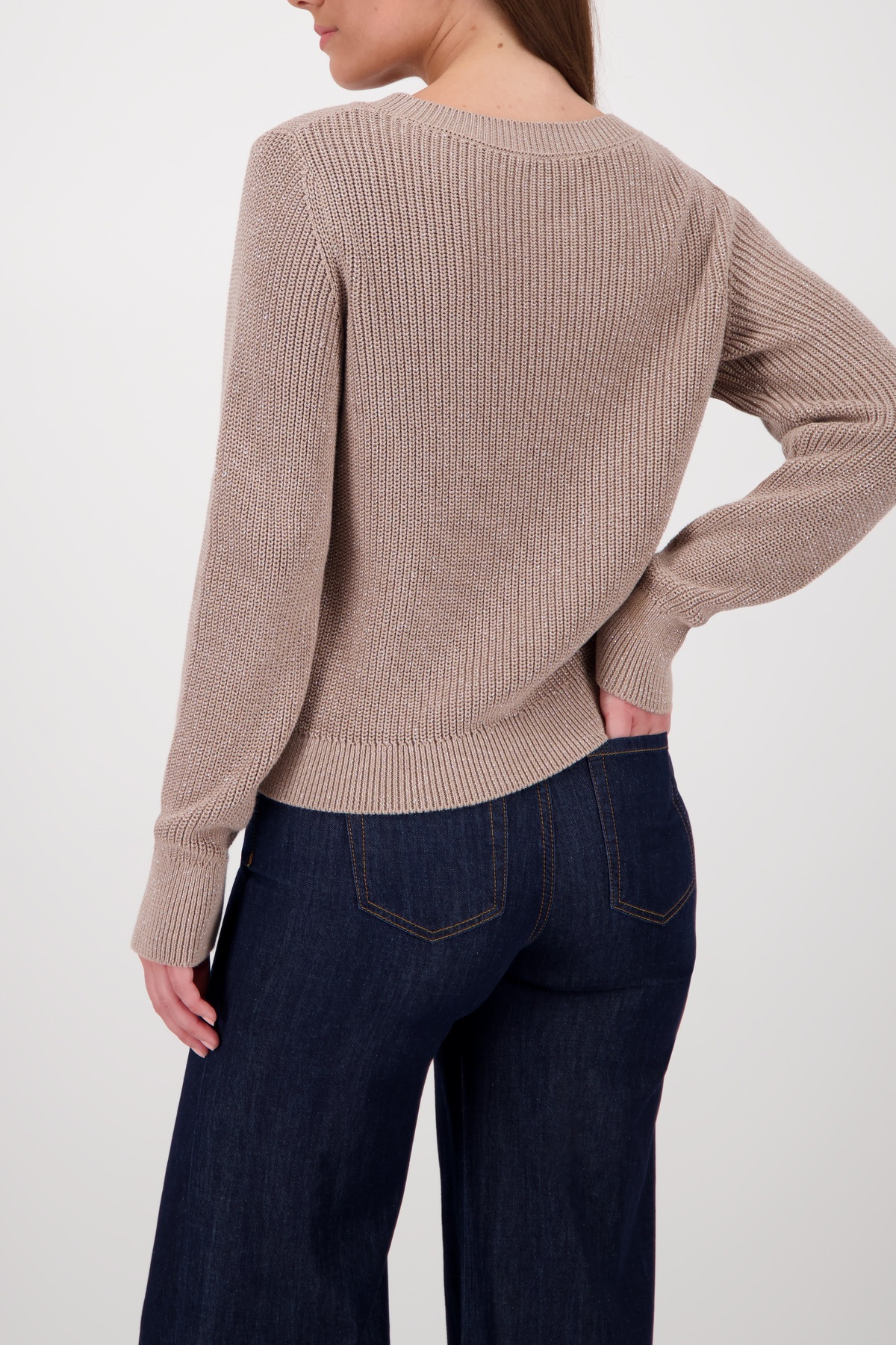 Thumbnail - Monari Strickpullover "Pullover Basic Lurex" Mit Rundhalsausschnitt