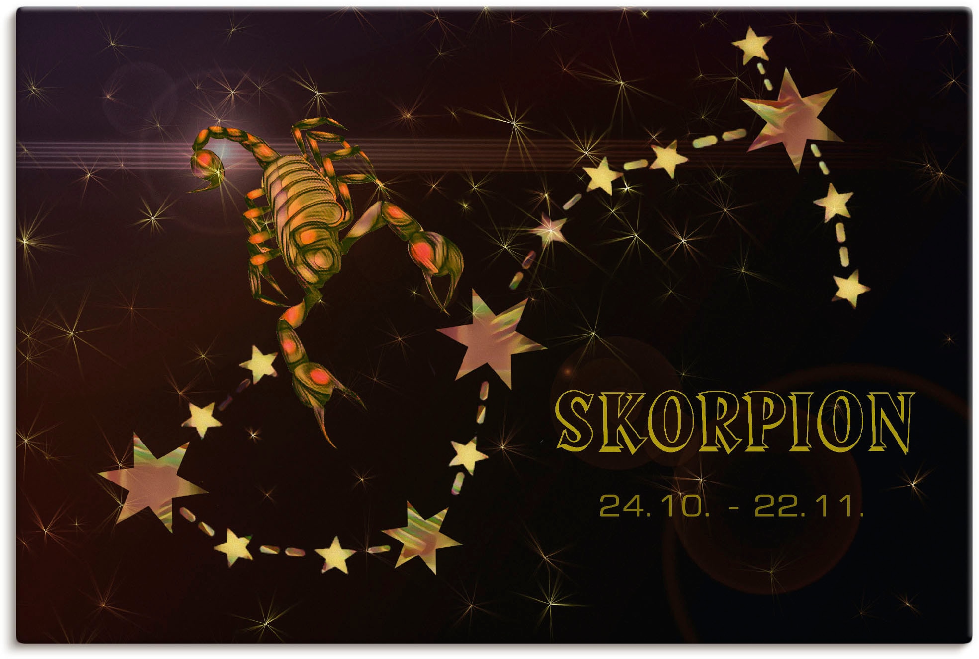 Artland Wandbild "Sternzeichen - Skorpion" Bilder von Sternzeichen 1 Stk. tlg. als Leinwandbild, Poster in verschied. Größen