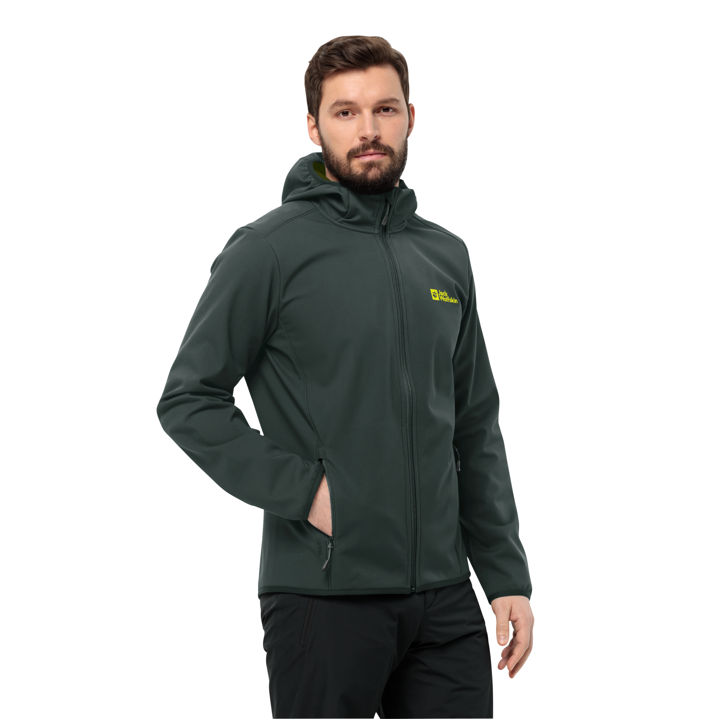 Jack Wolfskin Softshelljacke "BORNBERG HOODY", mit Kapuze, winddicht, wasserabweisend