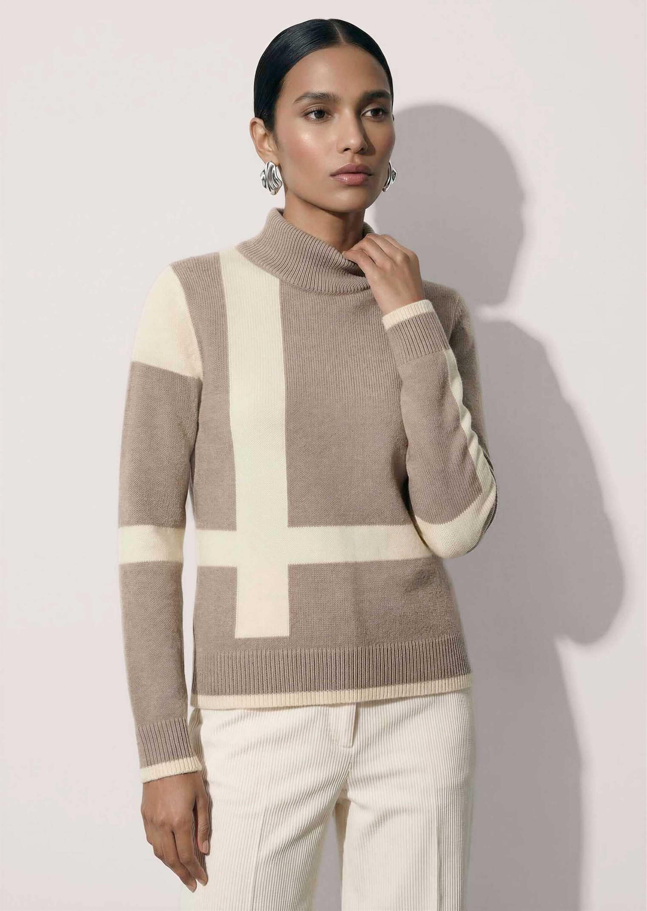 MADELEINE Longpullover »Pullover Strickpullover mit Colour-Blocking«