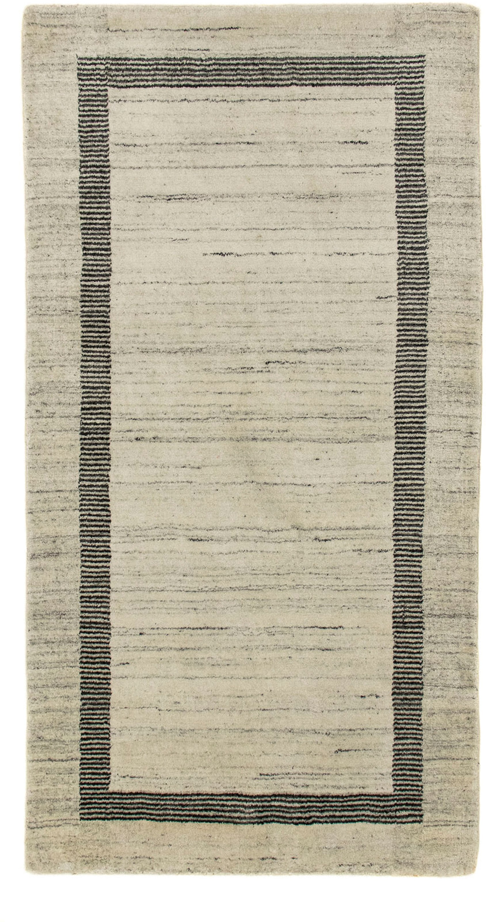 morgenland Wollteppich »Gabbeh - Loribaft Perser - 140 x 70 cm - grau«, rechteckig, Wohnzimmer, Handgeknüpft, Einzelstück mit Zertifikat