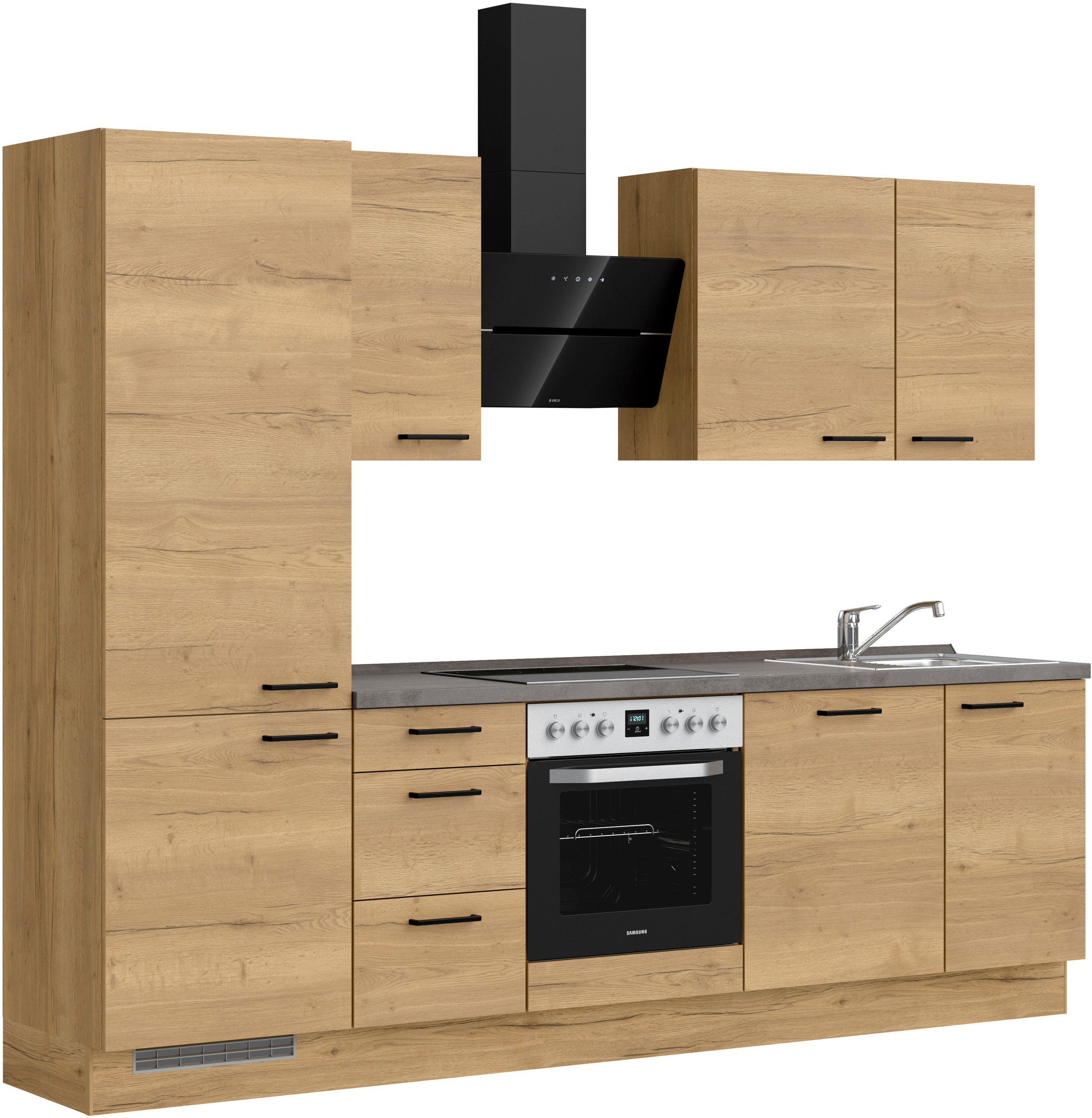 nobilia® Küchenzeile »"Structura II"«, vormontiert, Ausrichtung wählbar, Breite 270 cm, wahlw. mit E-Geräten