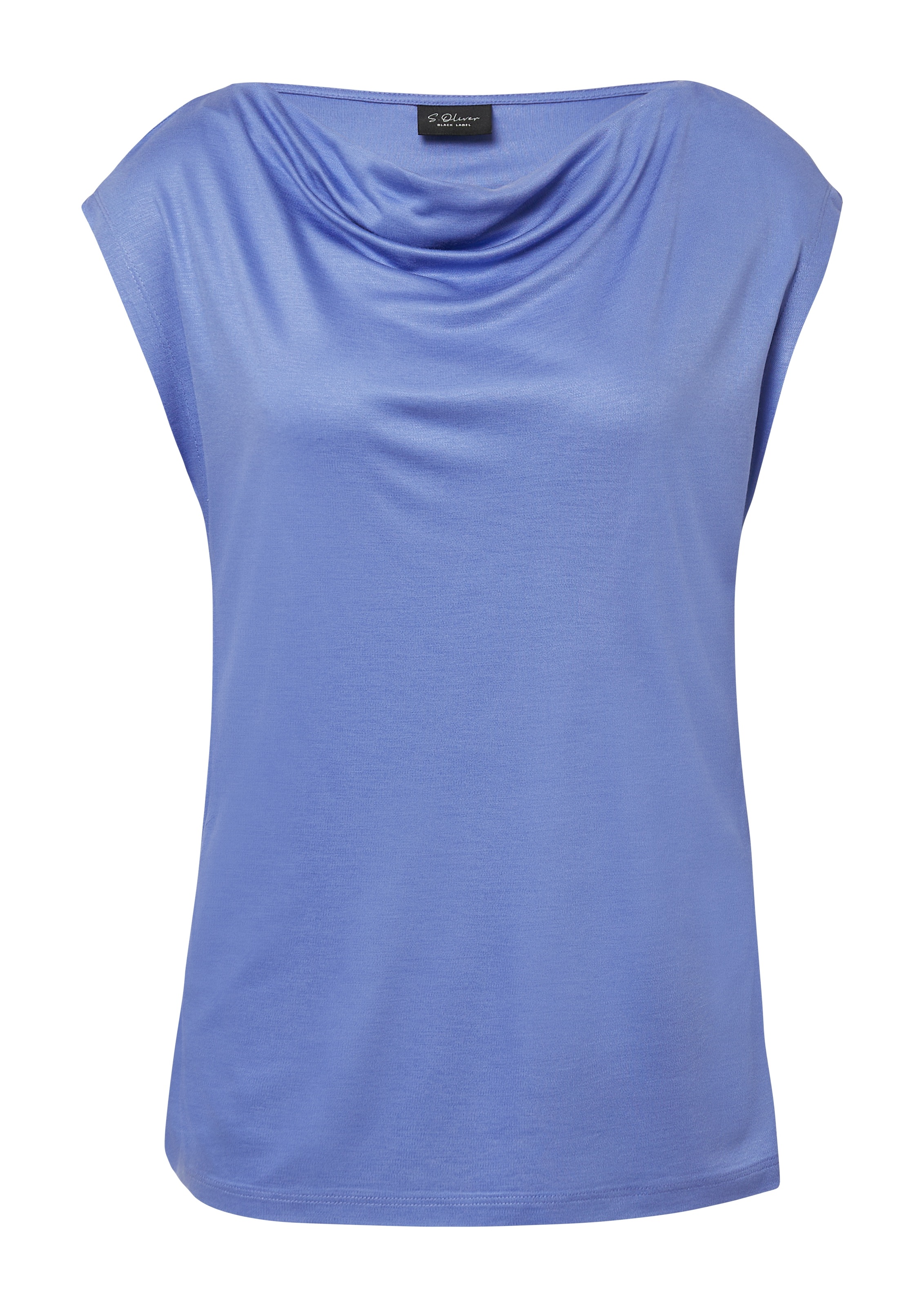 Thumbnail - Ärmelloses Shirt aus Viskose mit Wasserfall-Ausschnitt