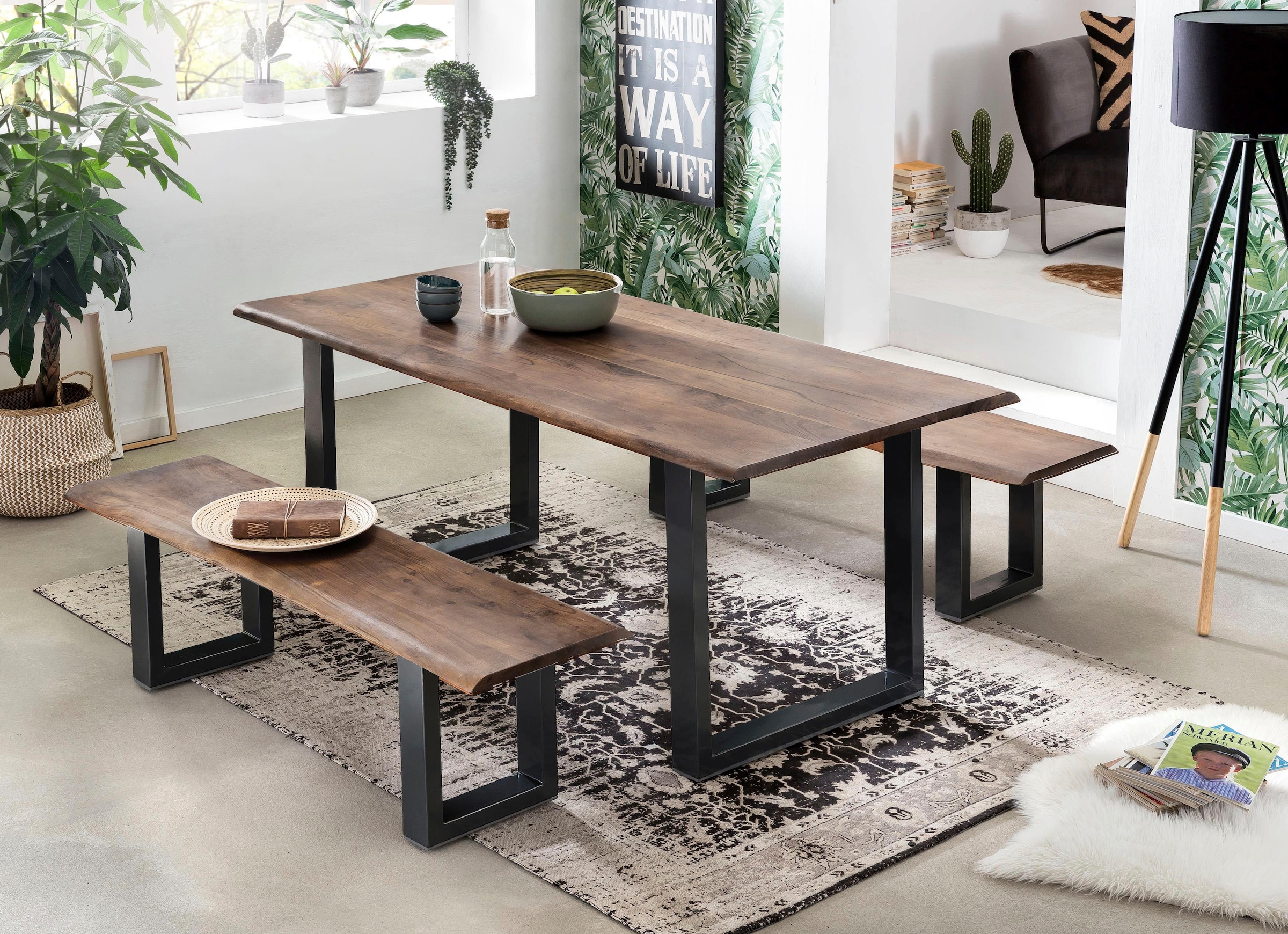 Esstisch »Tops&Tables«, Tischplatte aus Akazie mit Baumkante wie gewachsen