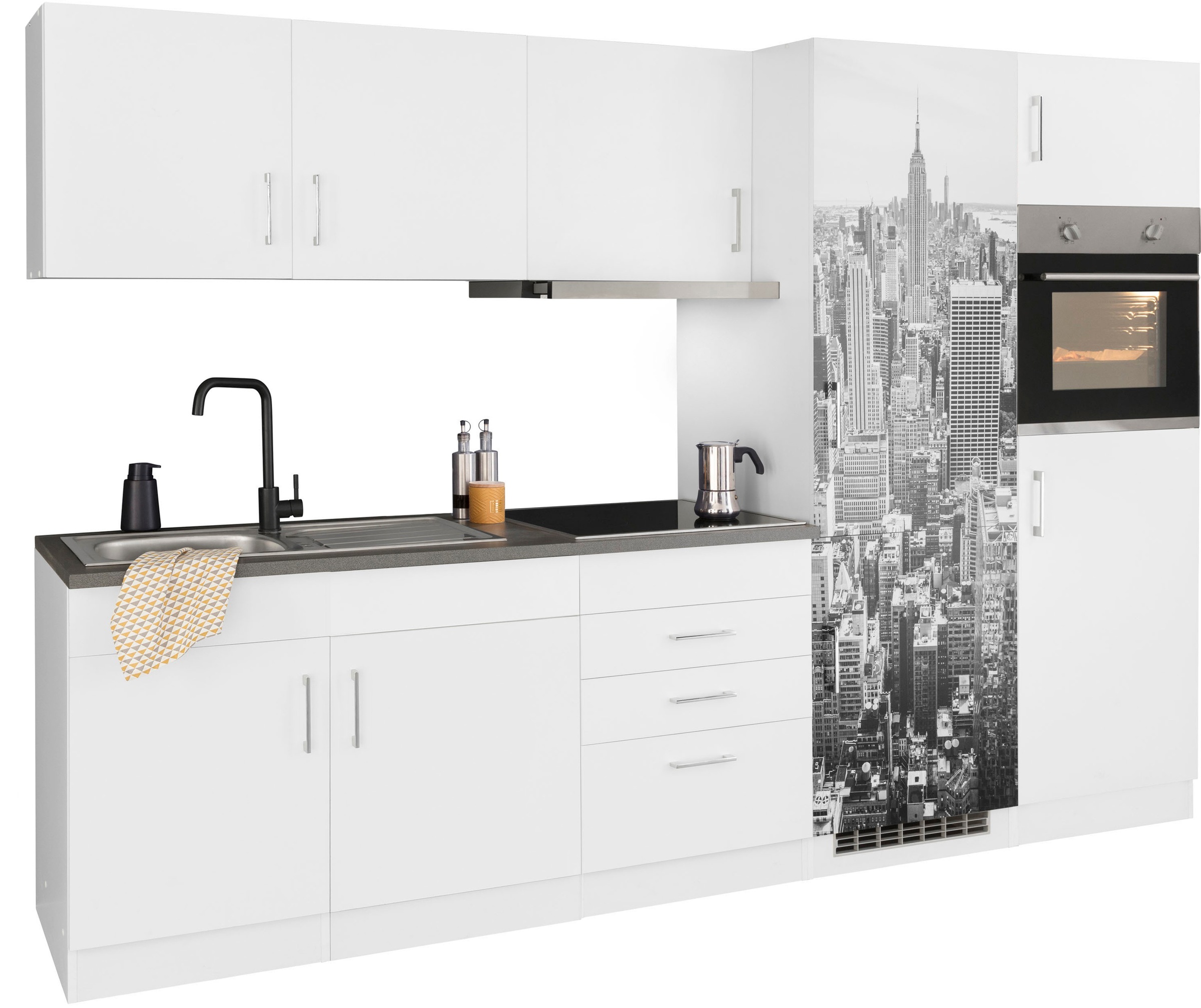 KOCHSTATION Küchenzeile »KS-Paris«, mit E-Geräten, Breite 280 cm