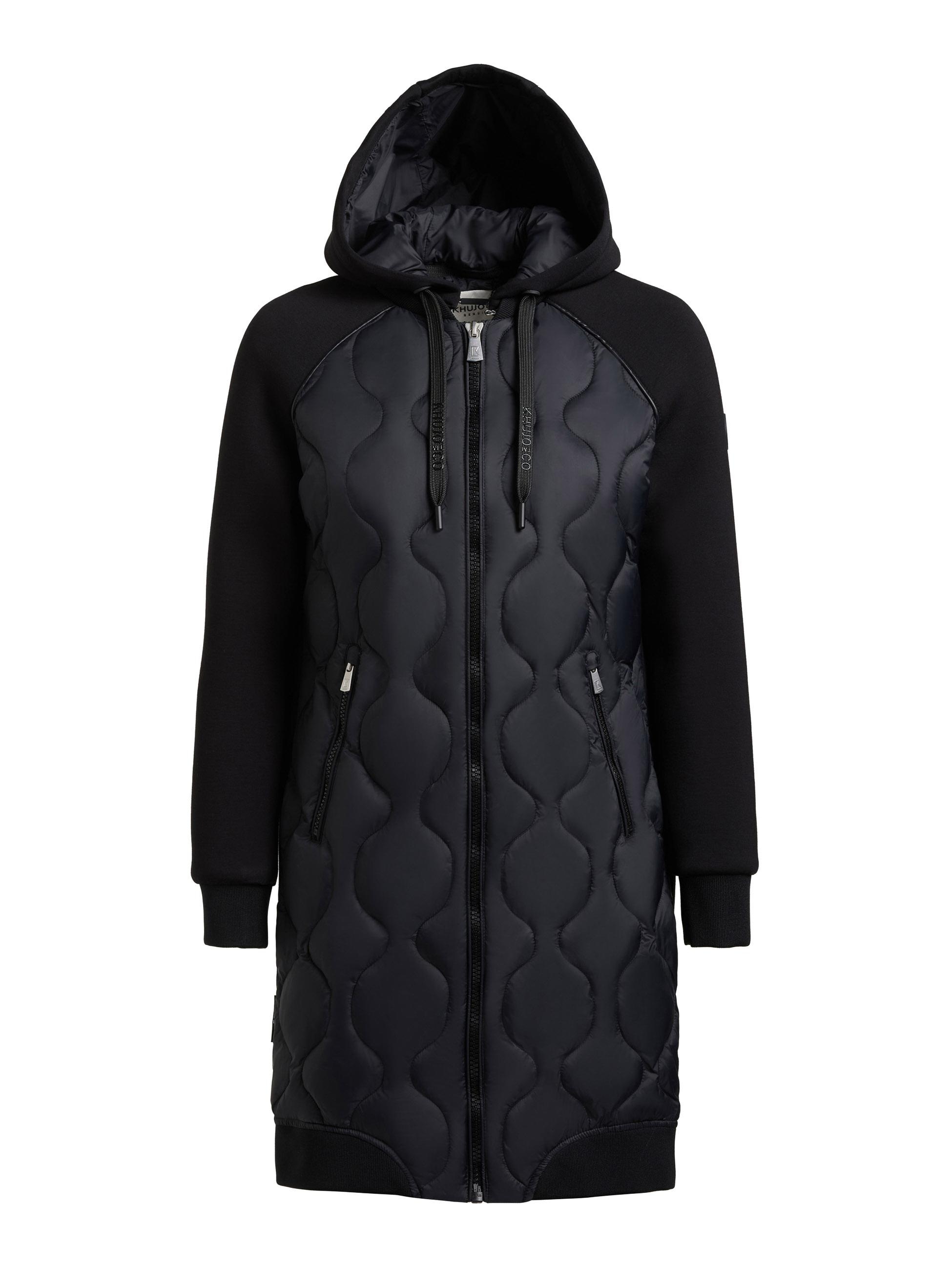 khujo Kurzmantel »Nora« Materialmix-Mantel mit abnehmbarer kapuze