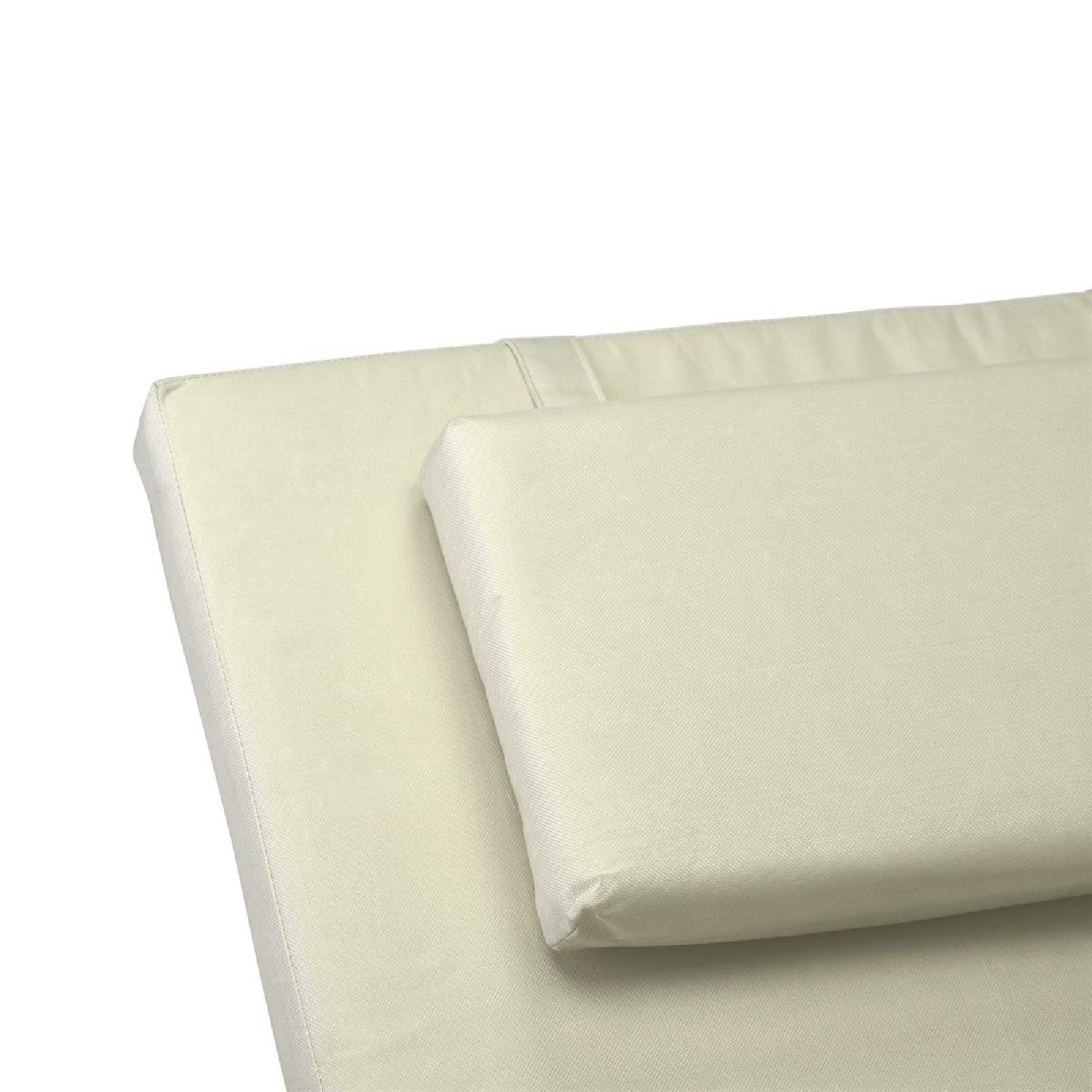 VCM Gartenliege »Auflage für Sonnenliege mit Kopfkissen creme«