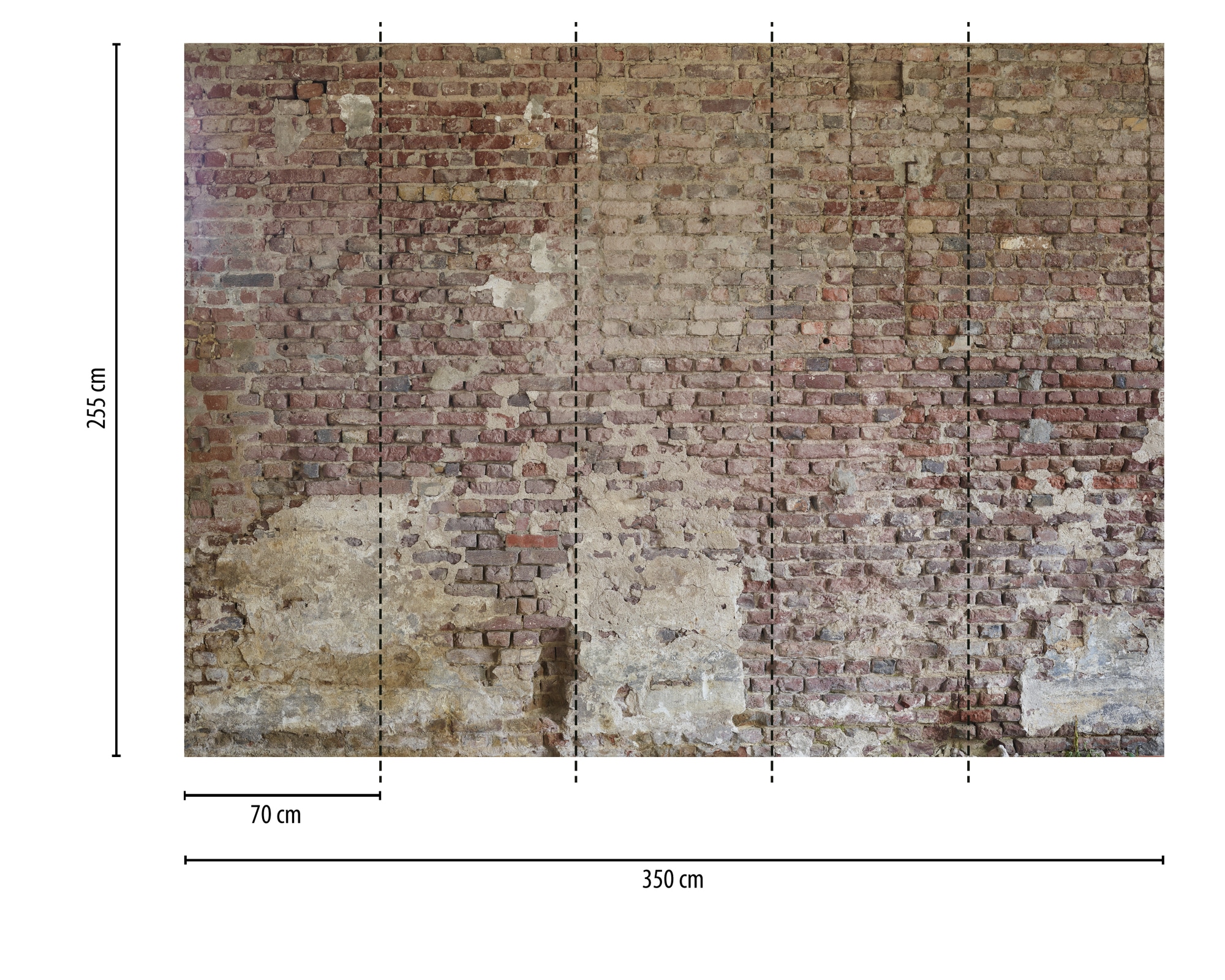 A.S. Création Vliestapete »Fototapete Backsteinoptik Altrot  Ziegelmauer« matt strukturiert