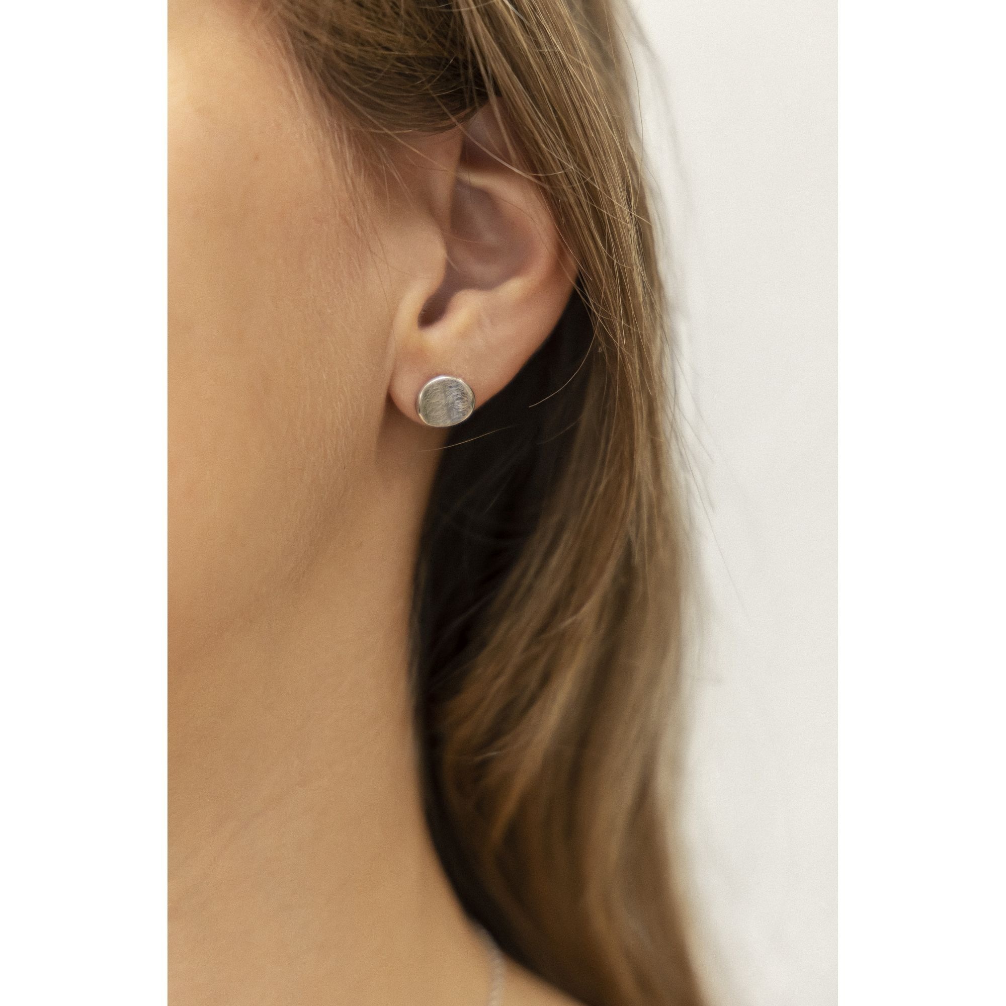 CELESTA Paar Ohrstecker »Silber 925 rhodiniert mit eismatter Oberfläche«