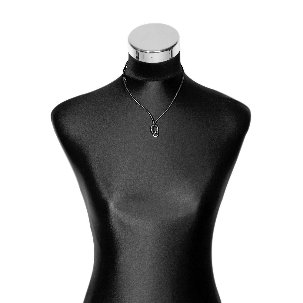 Kette ohne Anhänger ADELIA´S "Damen Halskette aus Textil 60 cm", schwarz, Halsketten, Damen, 60cm, Perfekt als Geschenk für besondere Menschen 2