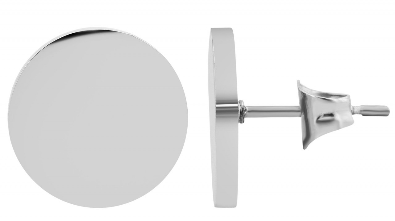 Paar Ohrhänger ADELIA´S "Unisex Ohrstecker aus Edelstahl Ø 12 mm", silber, Ohrringe, Damen, Unisex, Edelstahl