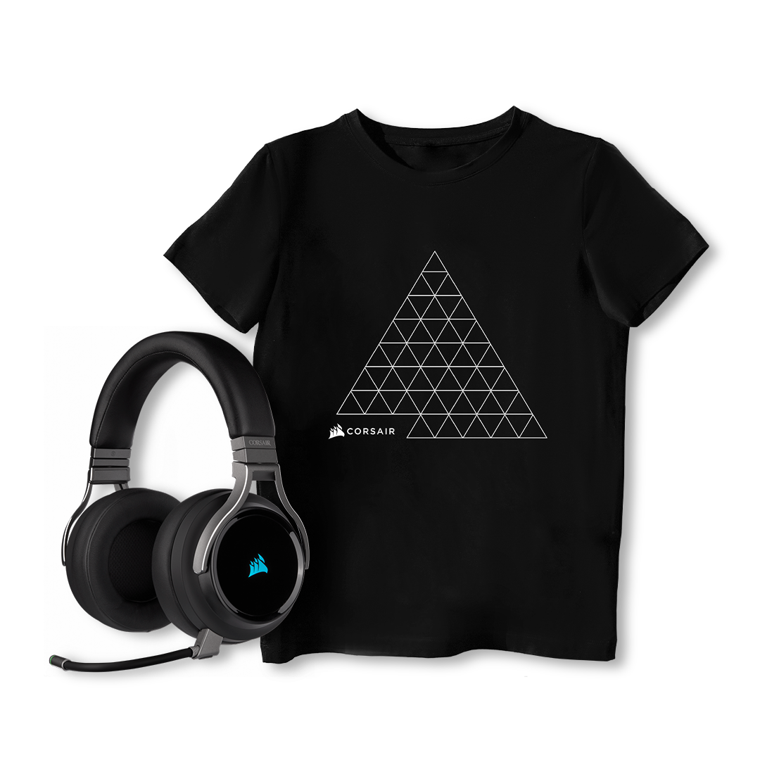 Corsair Gaming-Headset »Virtuoso RGB WRLS Carbon T-Shirt Bundle«, Wireless, Mikrofon abnehmbar