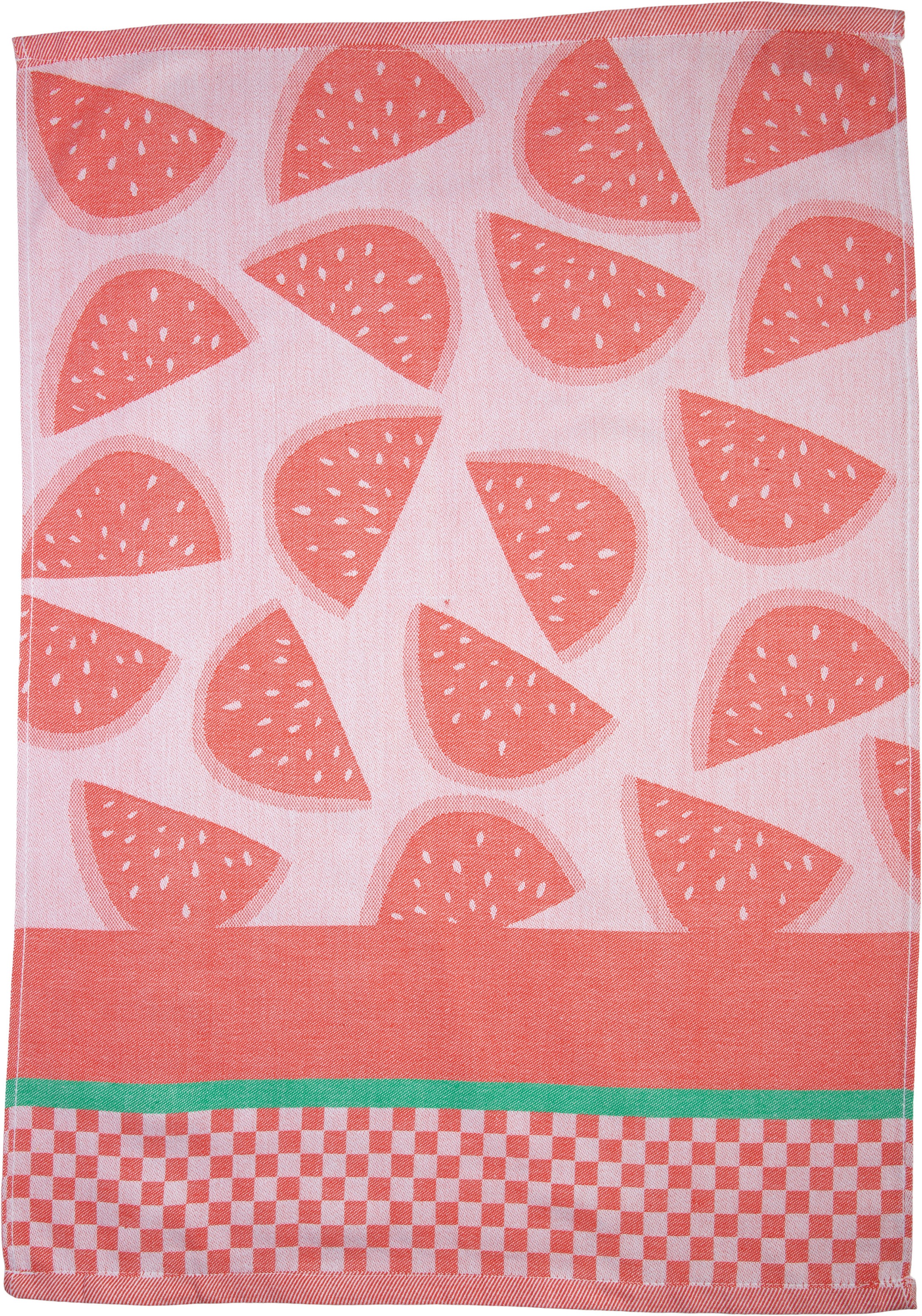 stuco Geschirrtuch »Summer Fruits Melone«, (Set, 3 tlg., 1x Geschirrtuch Früchte-Motiv,2 weitere Geschirrtücher Streifenoptik), Jacquardgewebe