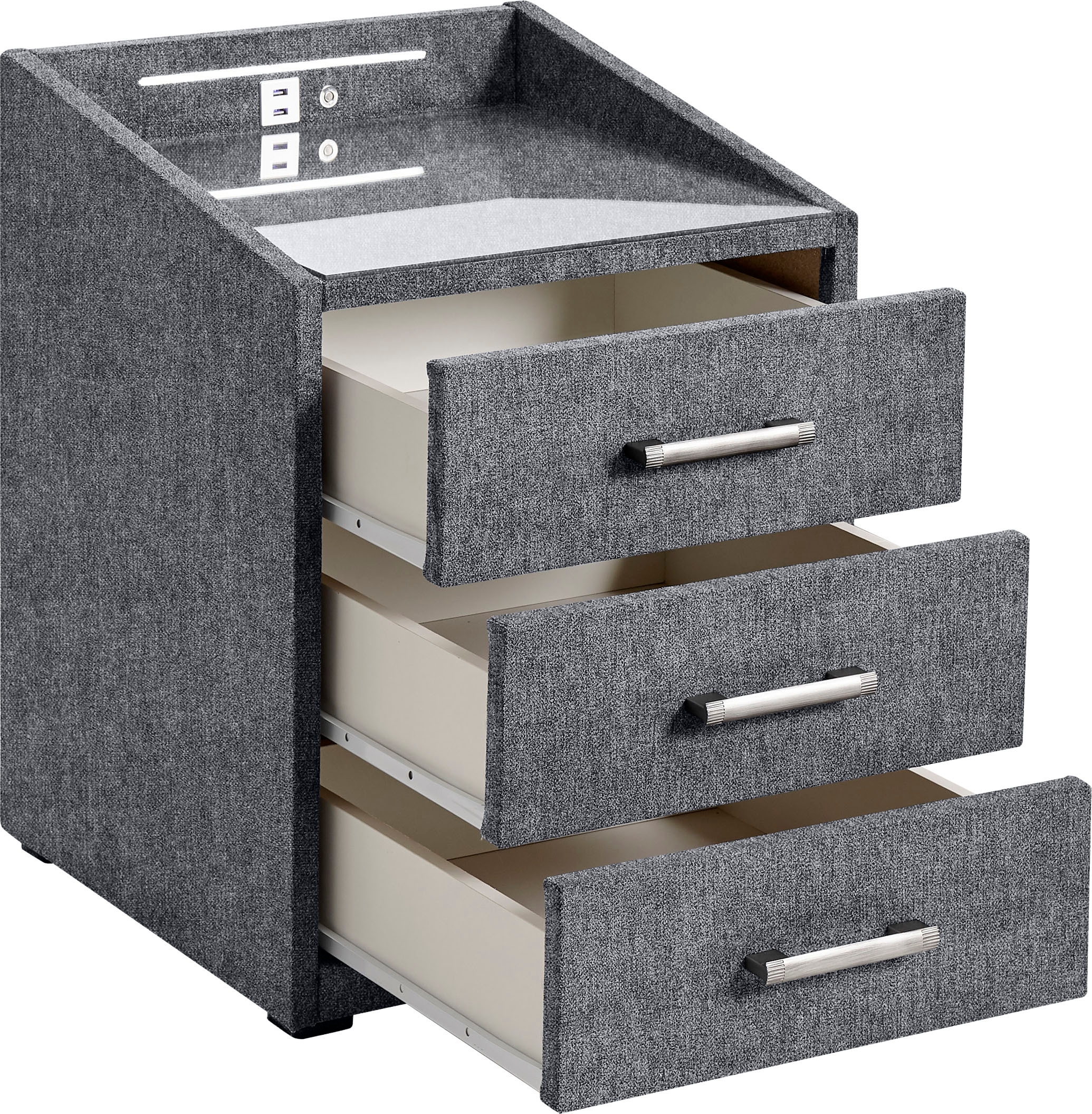 ED EXCITING DESIGN Nachtkonsole »Moon«, mit LED-Beleuchtung und USB-Anschluss & USB-C-Anschluss