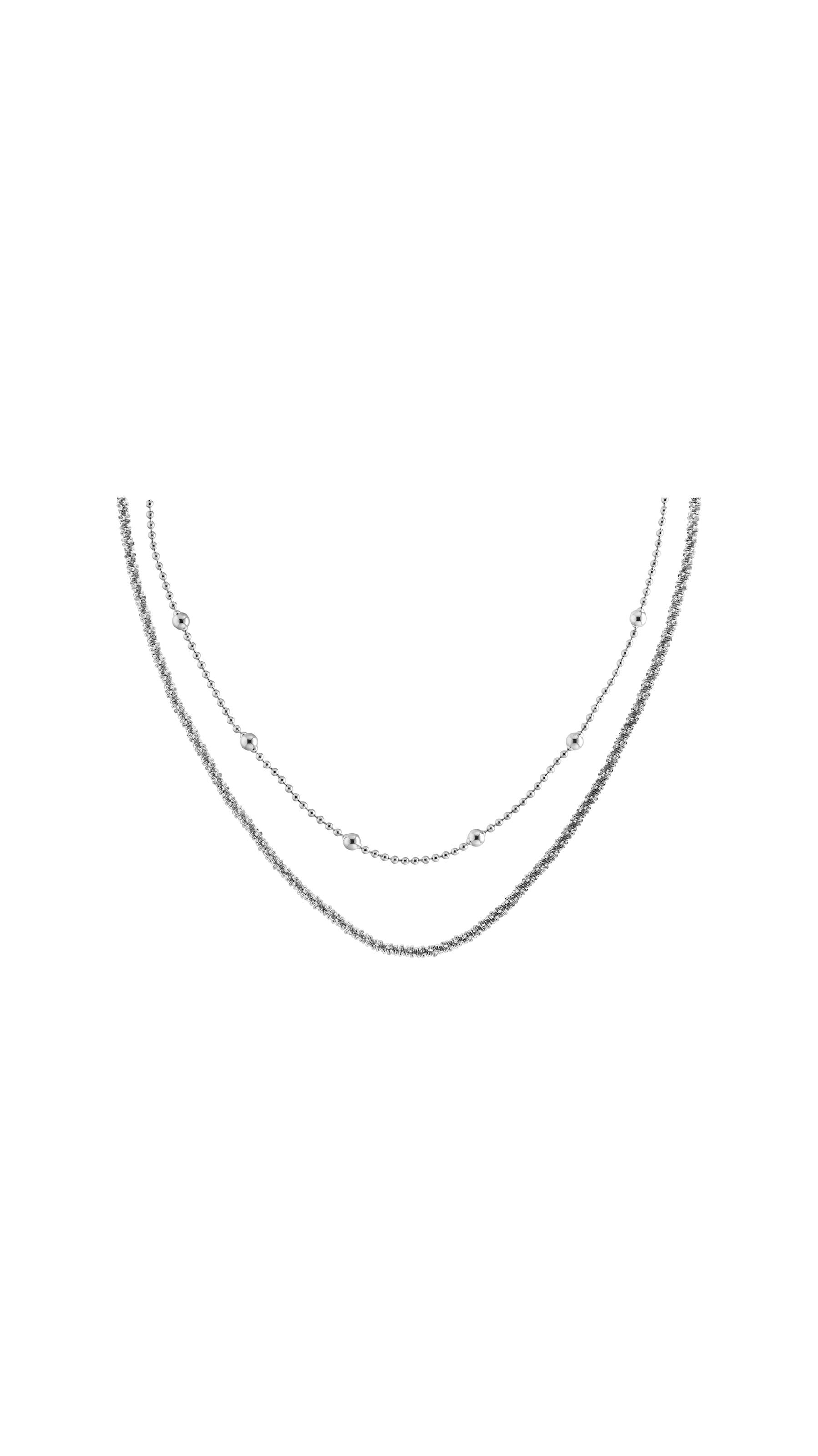 Edelstahlketten-Set CALVIN KLEIN "CK LAYERED", edelstahlfarben, Halsketten, Damen, Edelstahl, L: 45,5 B: 4mm, B:4mm