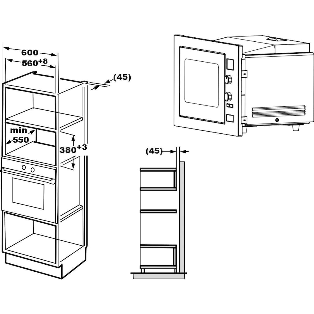 Privileg Einbau-Mikrowelle »TC034B2US0EE«, Heißluft, 1000 W