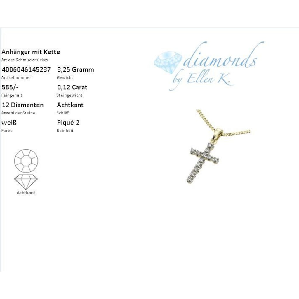 Diamonds by Ellen K. Kette mit Anhänger »585/- Gelbgold Diamant 0,12ct.«