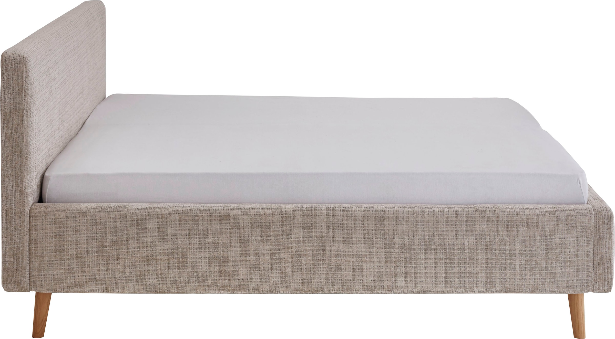 meise.möbel Polsterbett »MATTIS, Bett wahlweise mit Bettkasten, Bouclé-Bezug« Liegeflächen: 140x200cm, 160x200cm & 180x200cm