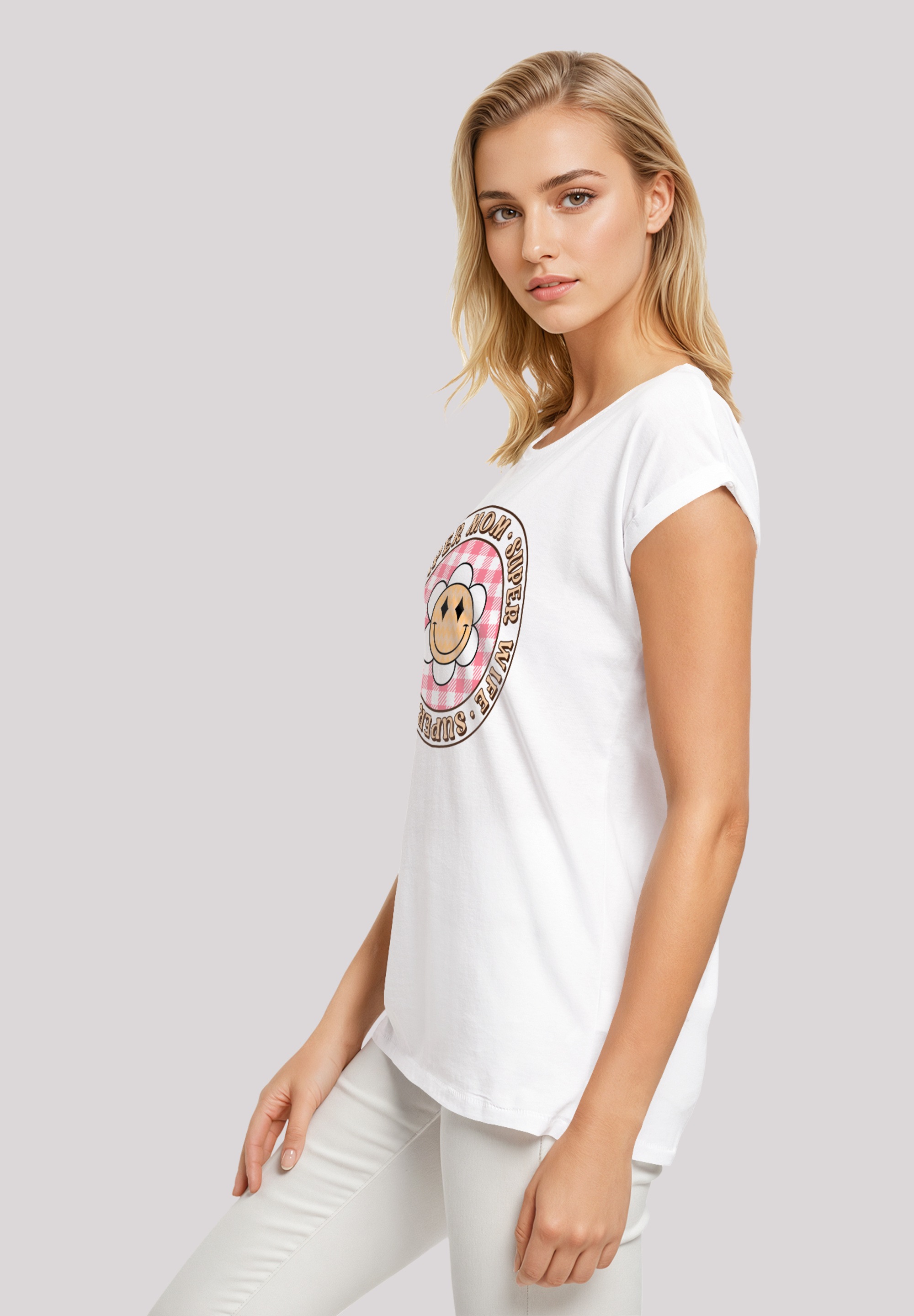 F4NT4STIC T-Shirt »Muttertag super müde Mama Retro Blumen«, Premium Qualität
