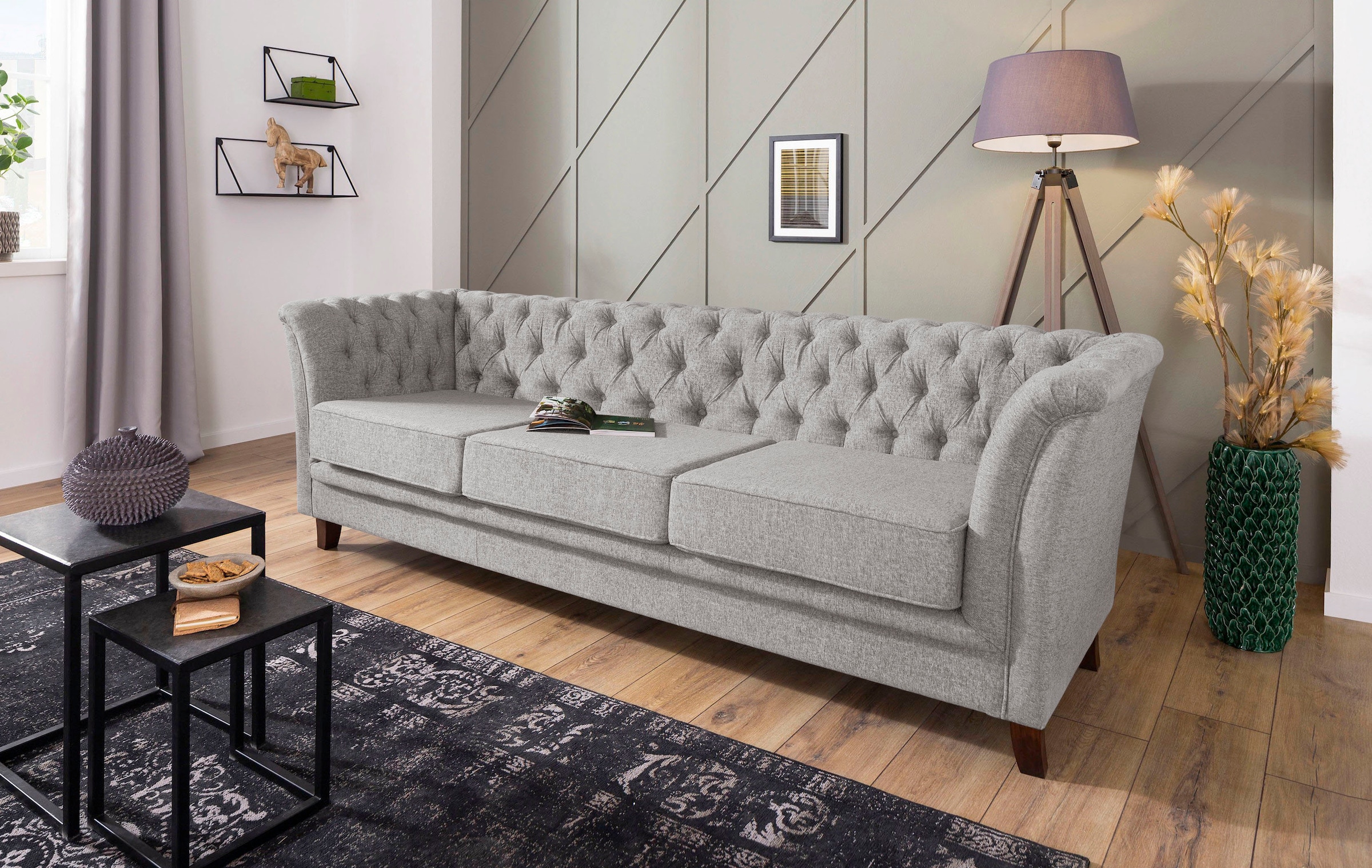 Chesterfield-Sofa »Dover«, aufwändige Knopfheftung in Chesterfield-Optik