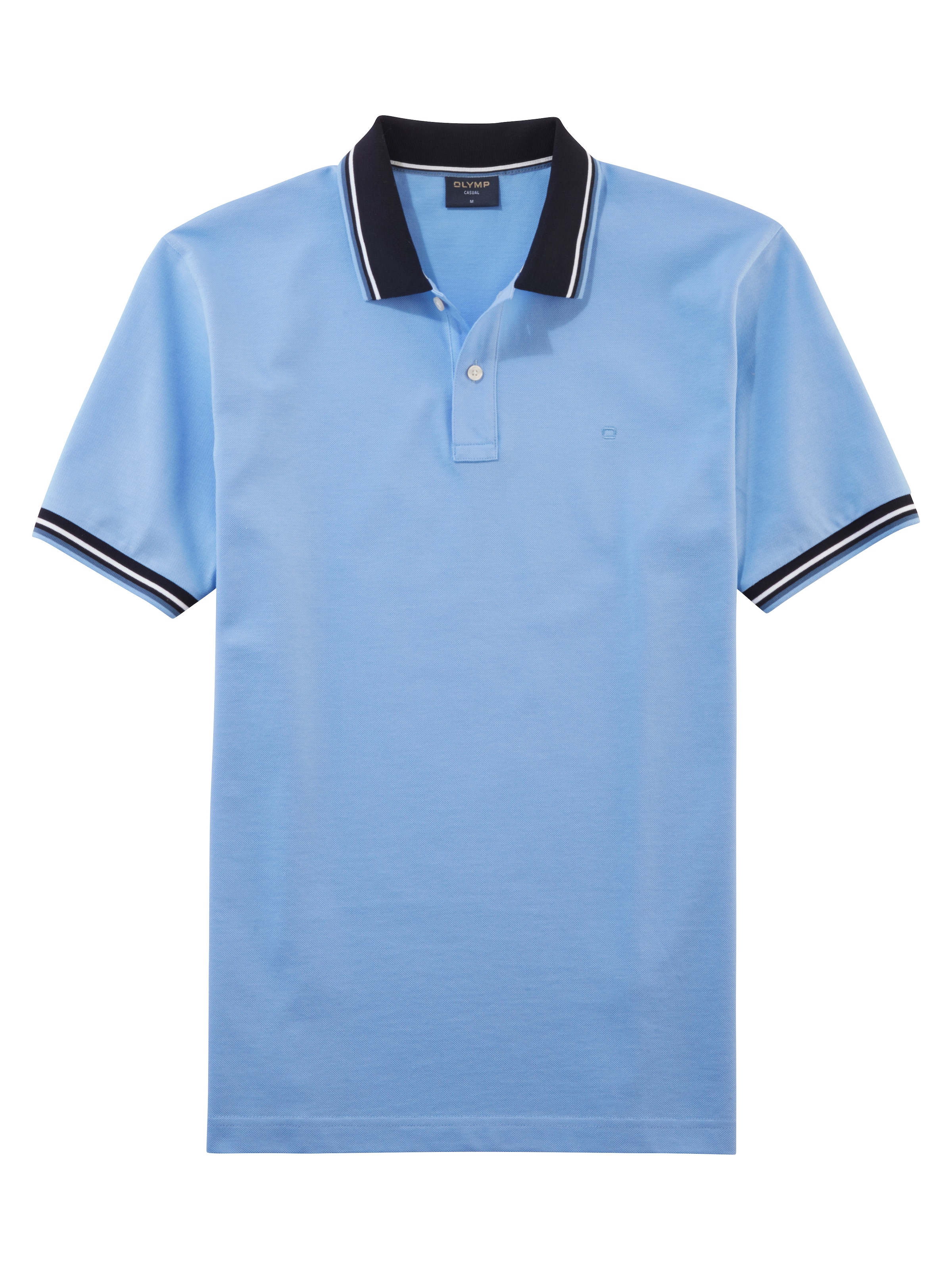 OLYMP Poloshirt "Casual", farbliche Kontrast-Details