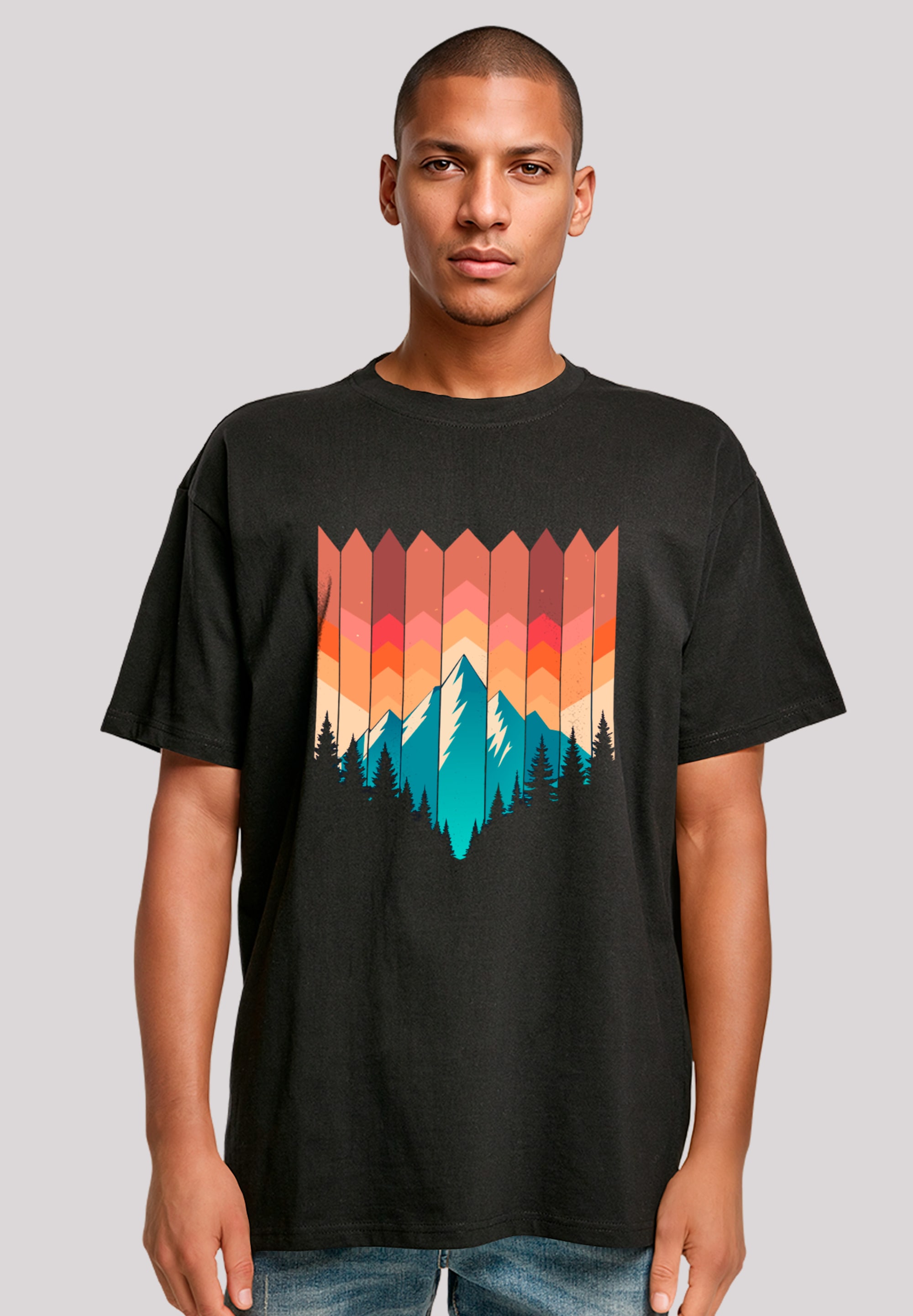 F4NT4STIC T-Shirt "Berg Sonnenuntergang Geometrisch", Premium Qualität günstig online kaufen