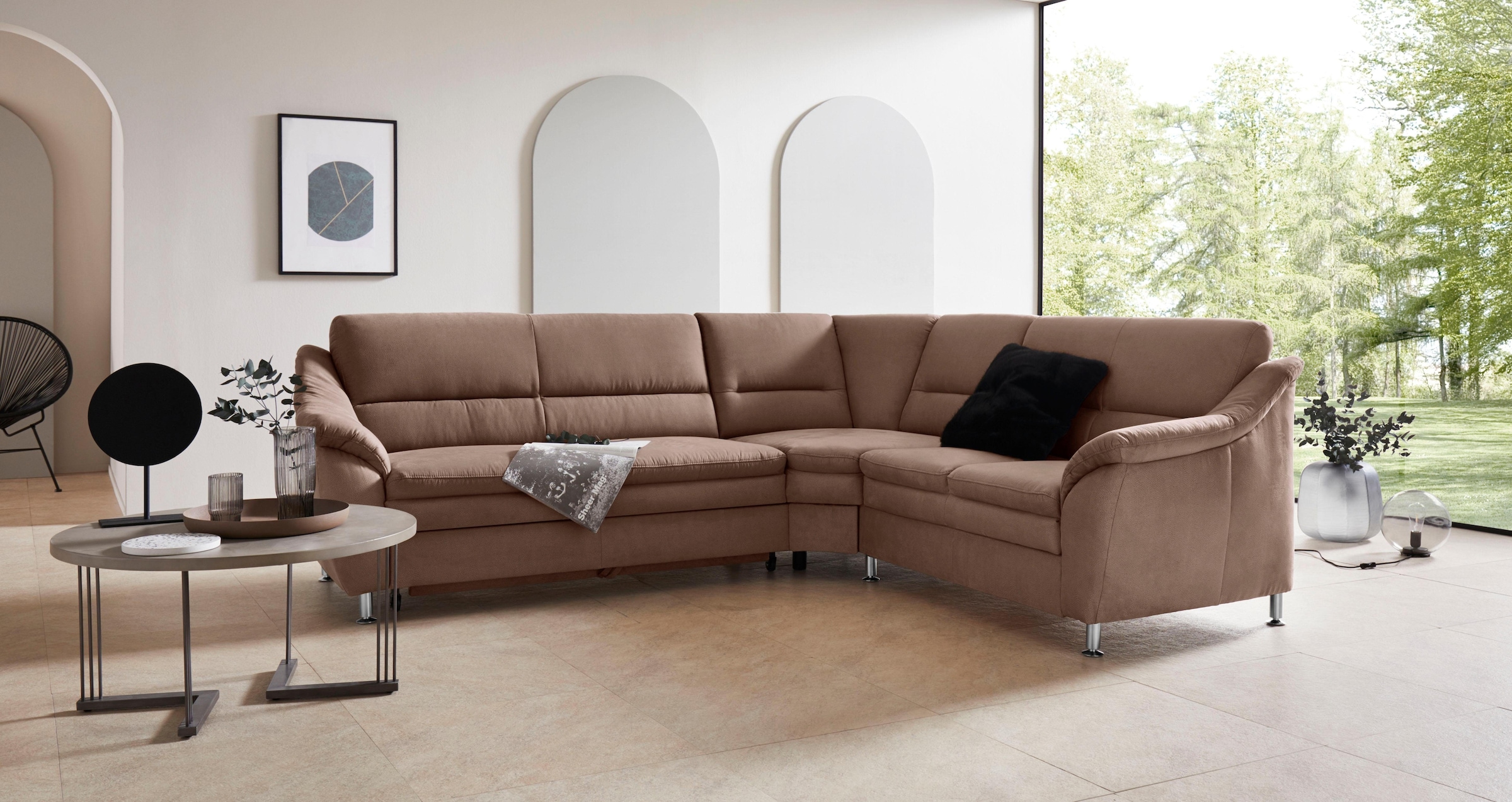 OTTO home Ecksofa "Cardoso L-Form" mit Trapezecke für mehr Sitzkomfort, wahlweise auch mit Schlaffunktion