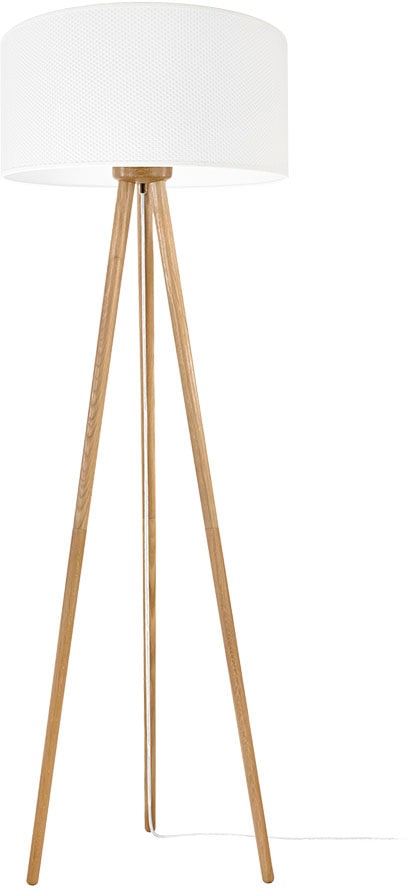 Leonique Stehlampe »Elibana, Made in Europe«, 1 flammig, Leuchtmittel E27 | Leuchtmittel wechselbar, Dreibein aus Massivholz, mit hochwertigem Schirm, Skandinavischer Stil