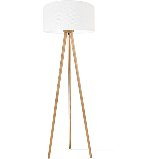 Leonique Stehlampe »Elibana«, 1 flammig-flammig, Dreibein Massivholz,  hochwertigem Schirm, Skandinavischer Stil | BAUR