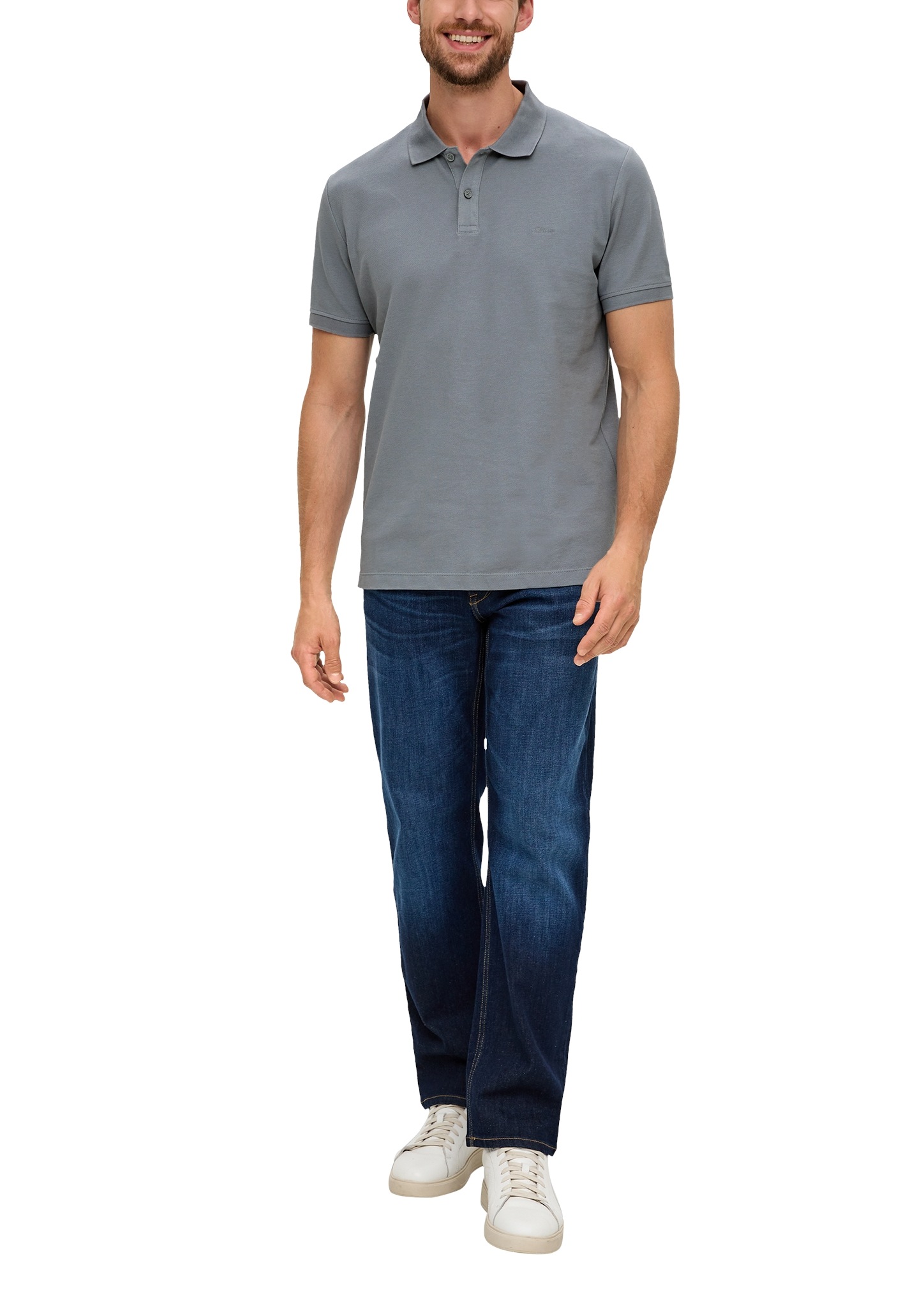 s.Oliver Men Polo Shirt Grey 3XL 3