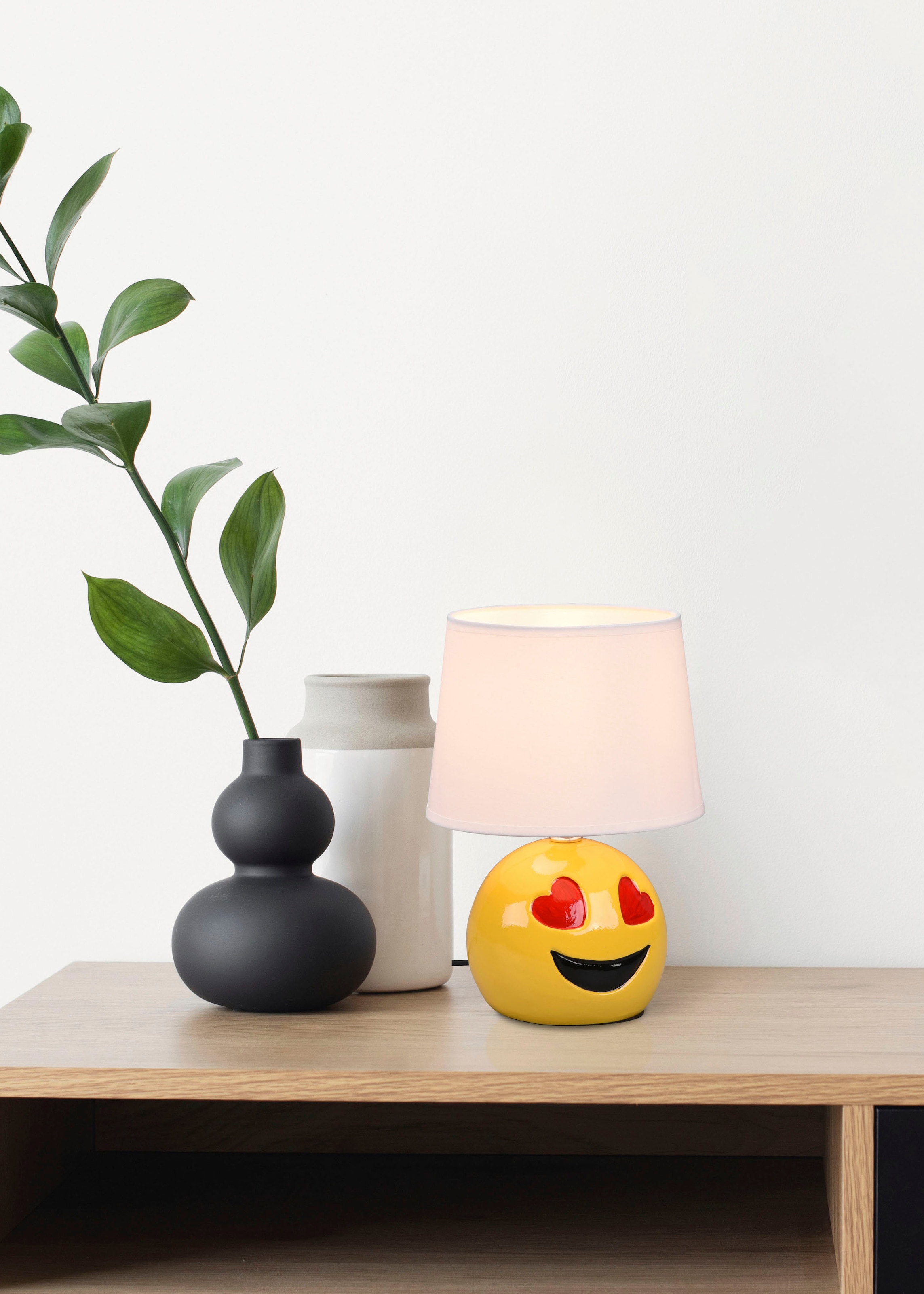 TRIO Leuchten max 1xE14 bestellen Ø | 1 BAUR Schreibtischlampe Tischlampe 18cm Smiley-Look, 10W »Lovely«, Deko Schnurschalter flammig-flammig, exkl