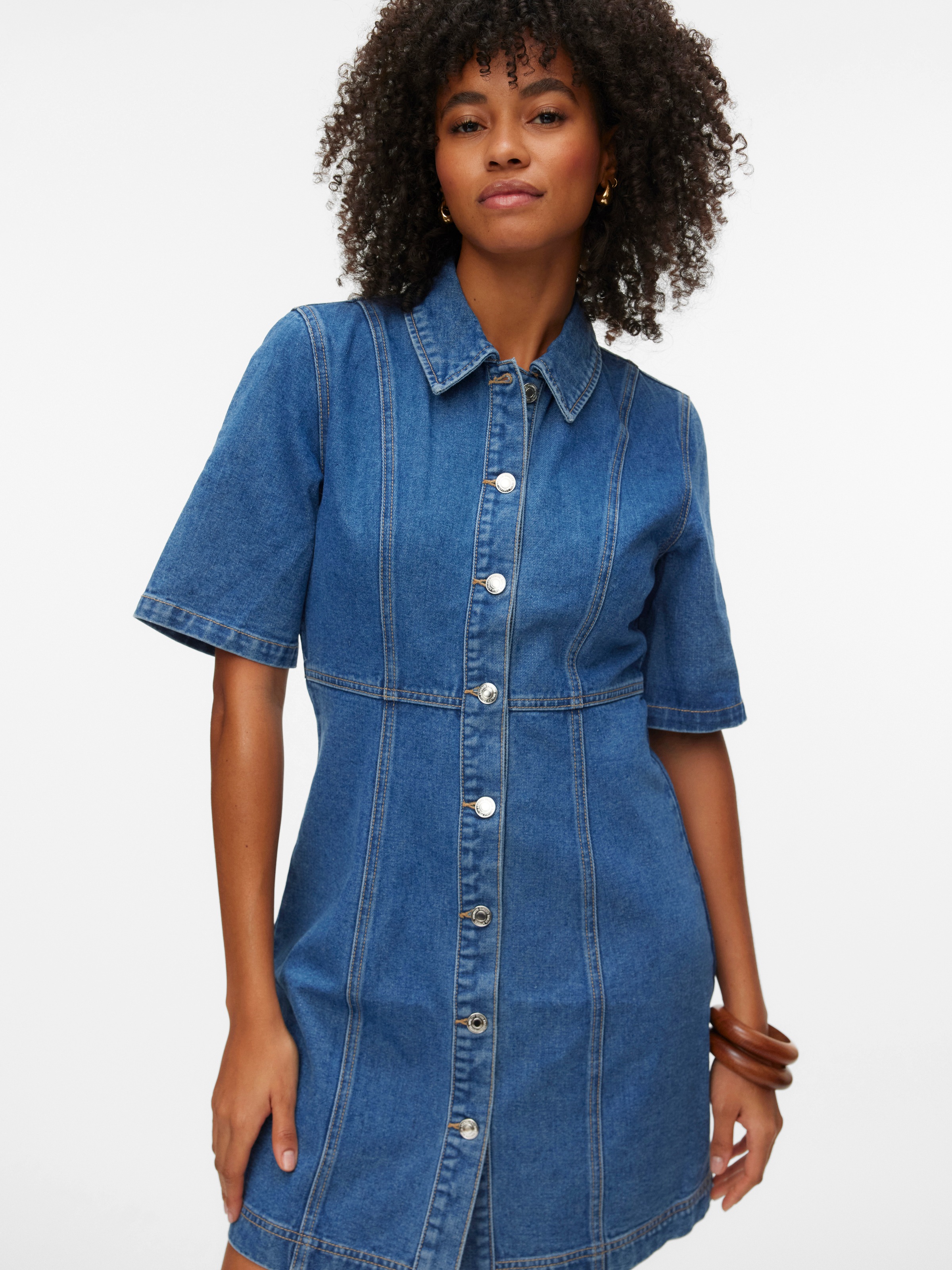 Vero Moda Jeanskleid "VMDAISY 2/4 SHORT DENIM DRESS NOOS" Baumwolle günstig online kaufen