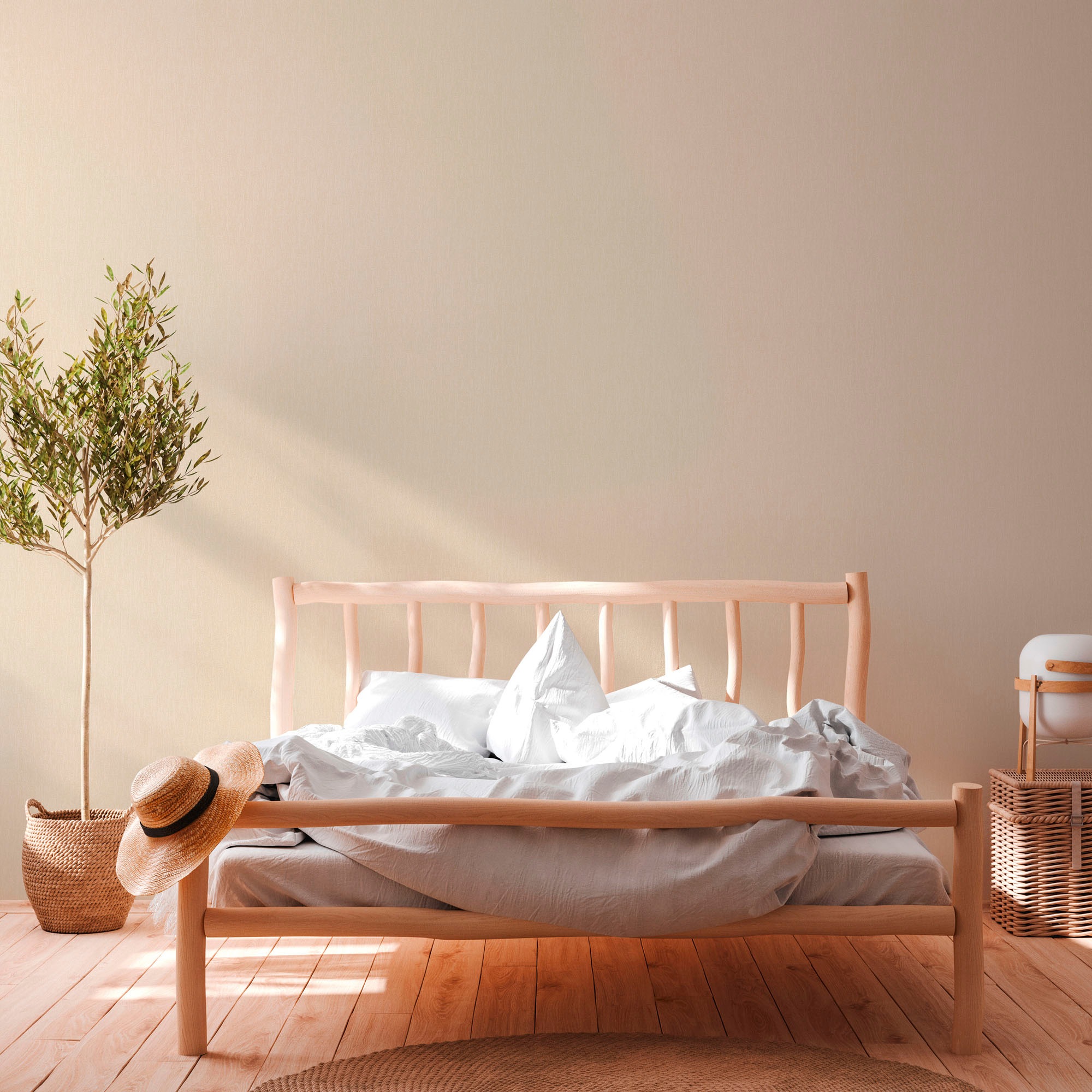 A.S. Création Vliestapete »Hygge«, unifarben-Ton-in-Ton-einfarbig, Uni Tapete einfarbig Tapeten Wohnzimmer Schlafzimmer Küche Flur Design
