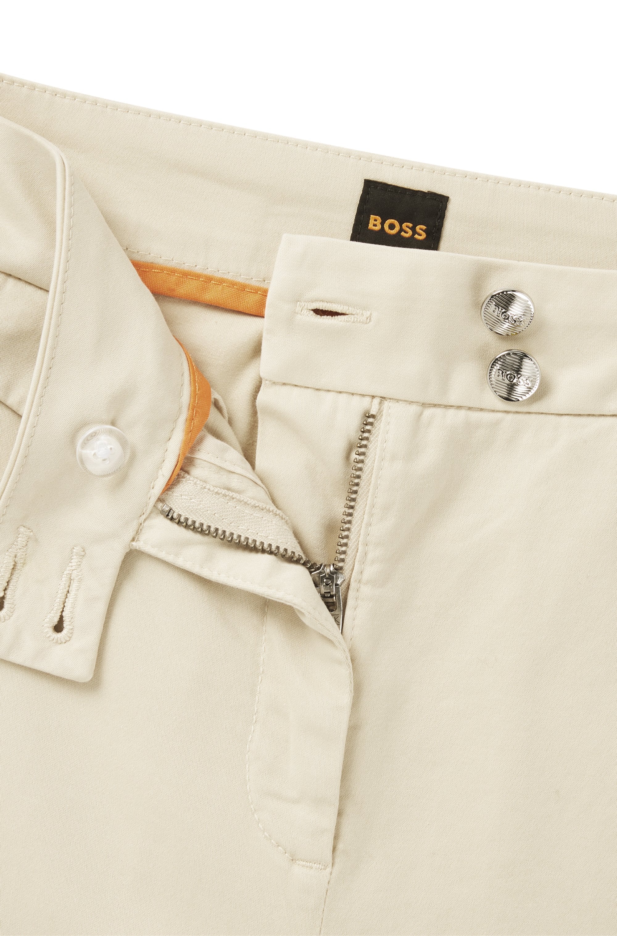 BOSS ORANGE Chinohose »Taschina-D Premium Damenmode«, mit Logo-Knopf