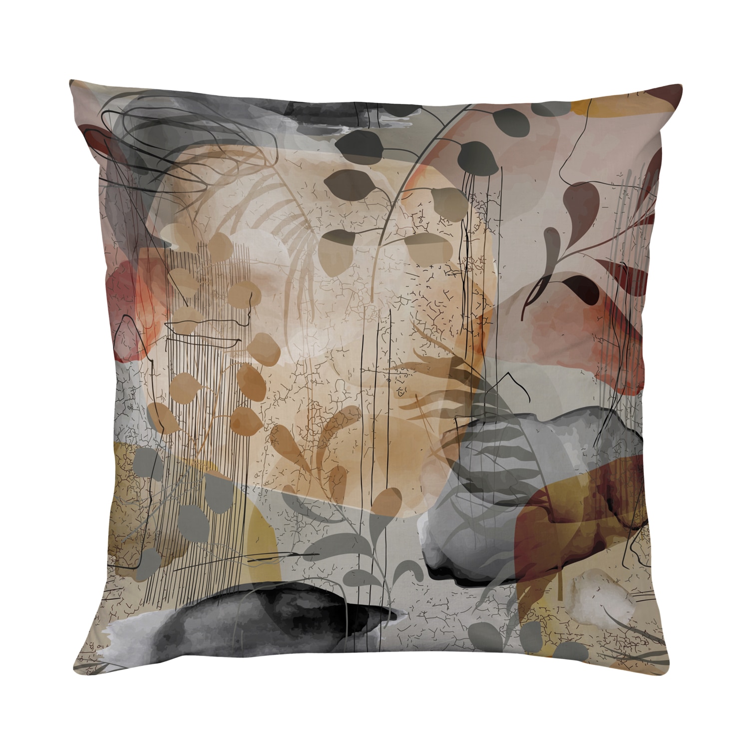 queence Dekokissen "Kunstwerk Grau" Beidseitig bedruckte Kissenhülle, Kisse günstig online kaufen