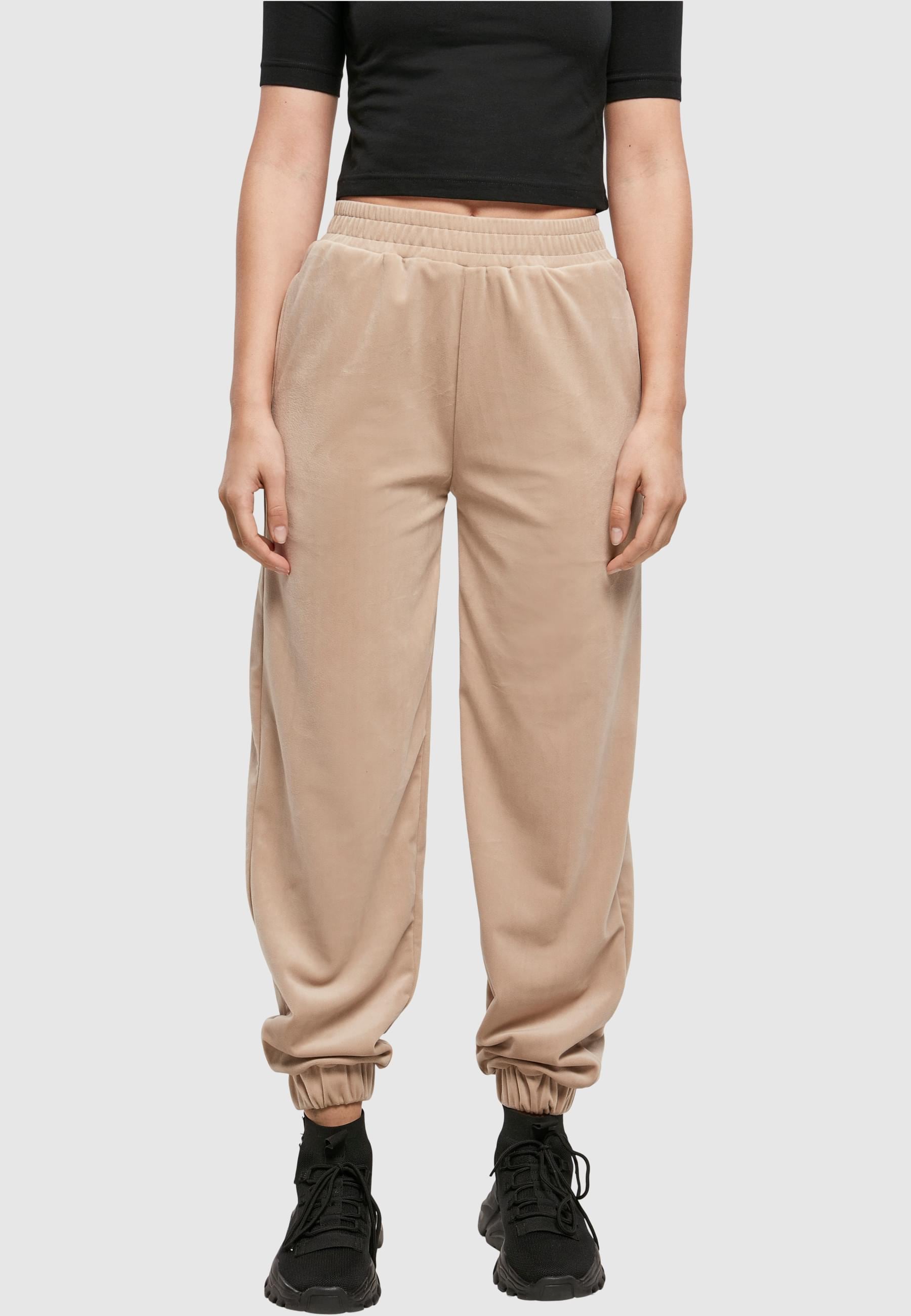 URBAN CLASSICS Jogginghose »Urban Classics Damen Ladies High Waist Ballon Velvet Sweat Pants«, (1 tlg.)