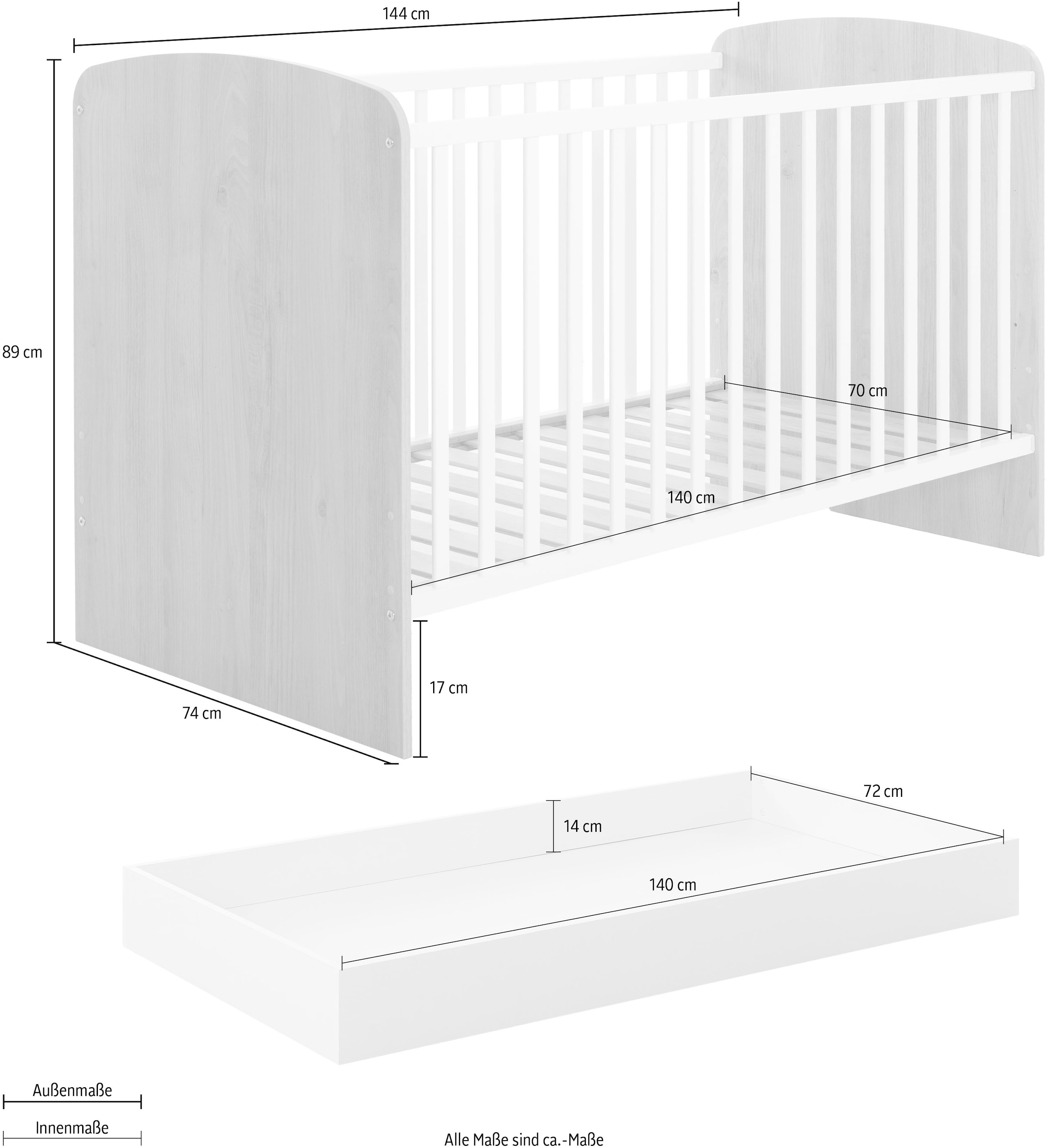 Galipette Babyzimmer-Komplettset »BASILE SET N°2 6tlg« 6 tlg. tlg.