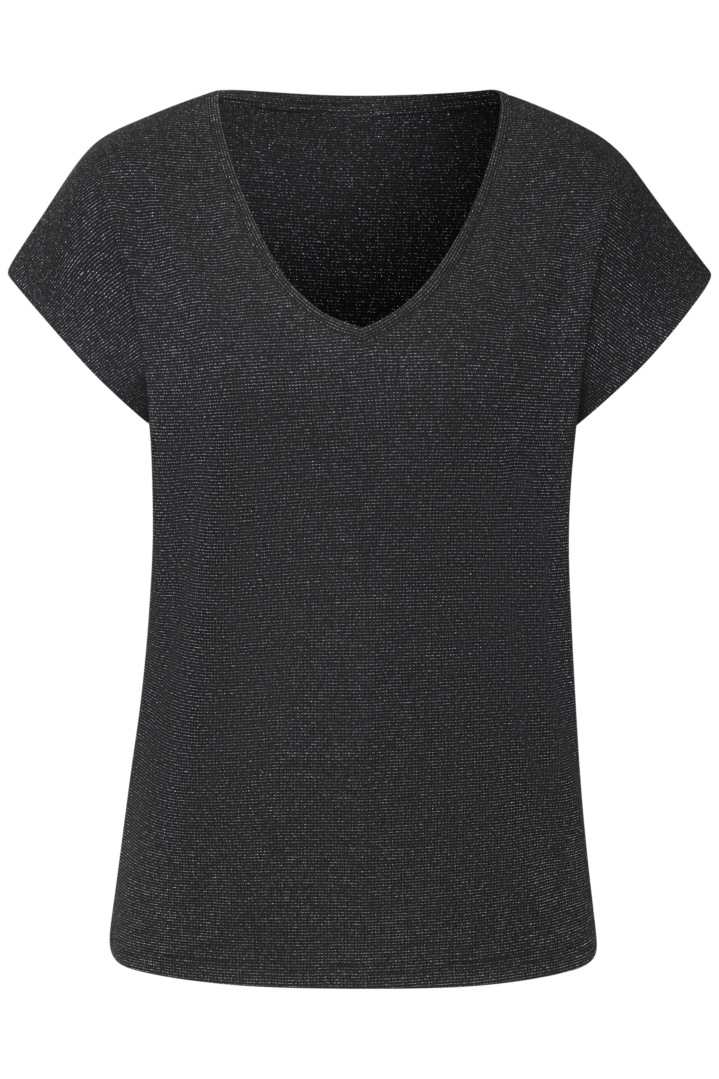 LASCANA Kurzarmshirt "mit silberfarbenem Glitzereffekt" aus pflegeleichter günstig online kaufen