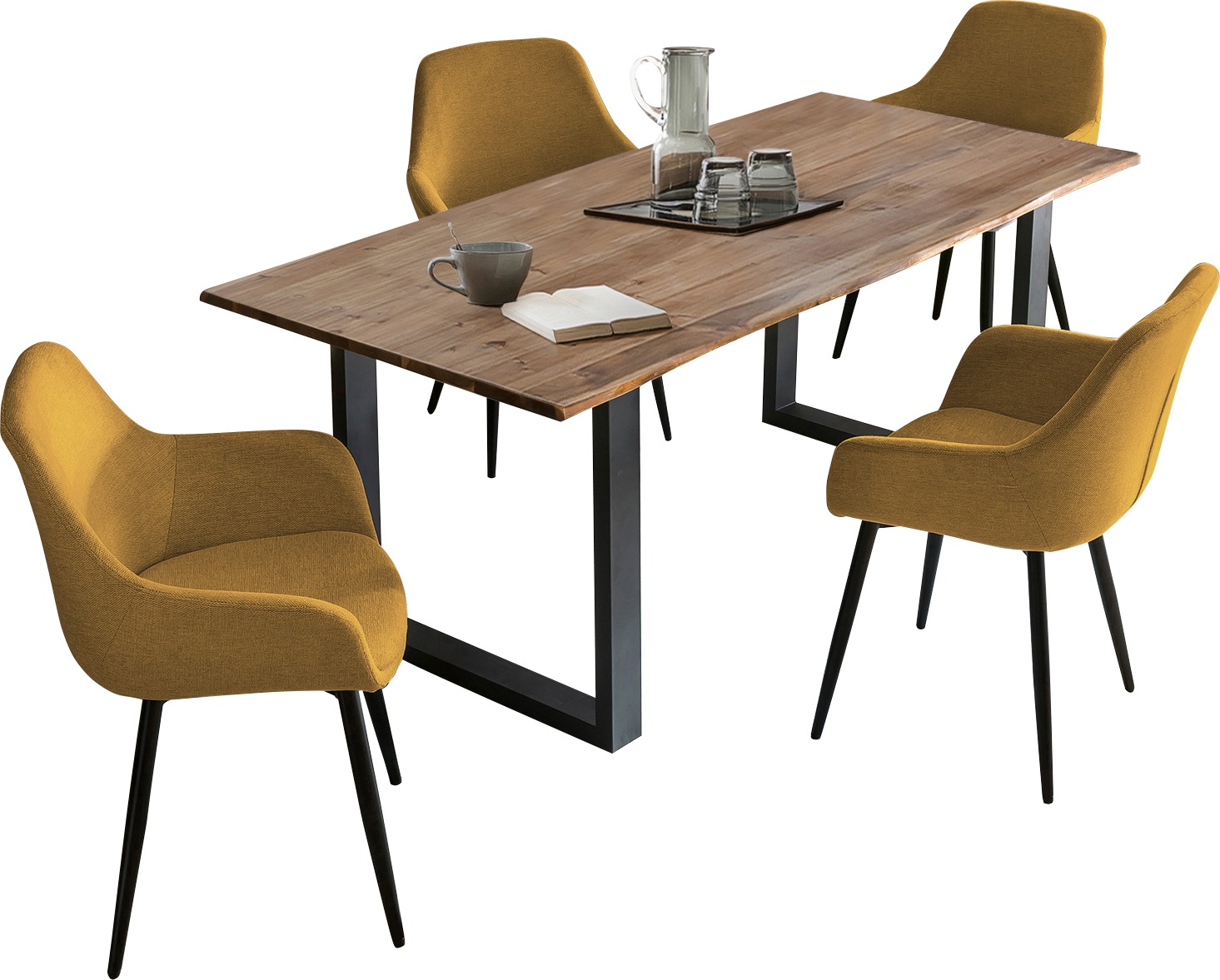 SalesFever Essgruppe, (Set, 5 tlg.), Tischplatte behandelt mit OSMO Hartwachs-Öl in seidenmattem Finish