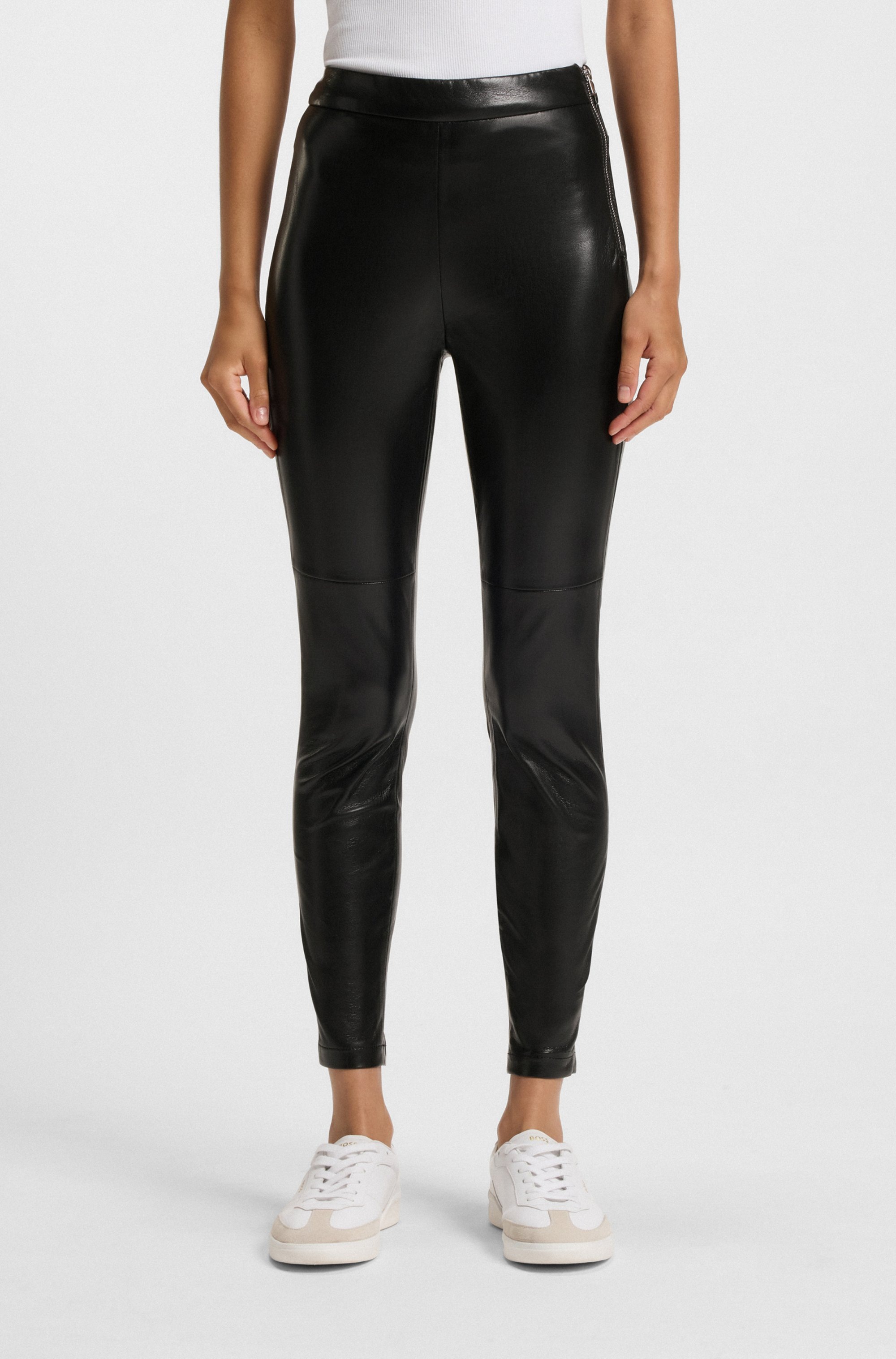 BOSS ORANGE Leggings "Taskin Premium Damenmode", Slim Fit in Lederoptik günstig online kaufen