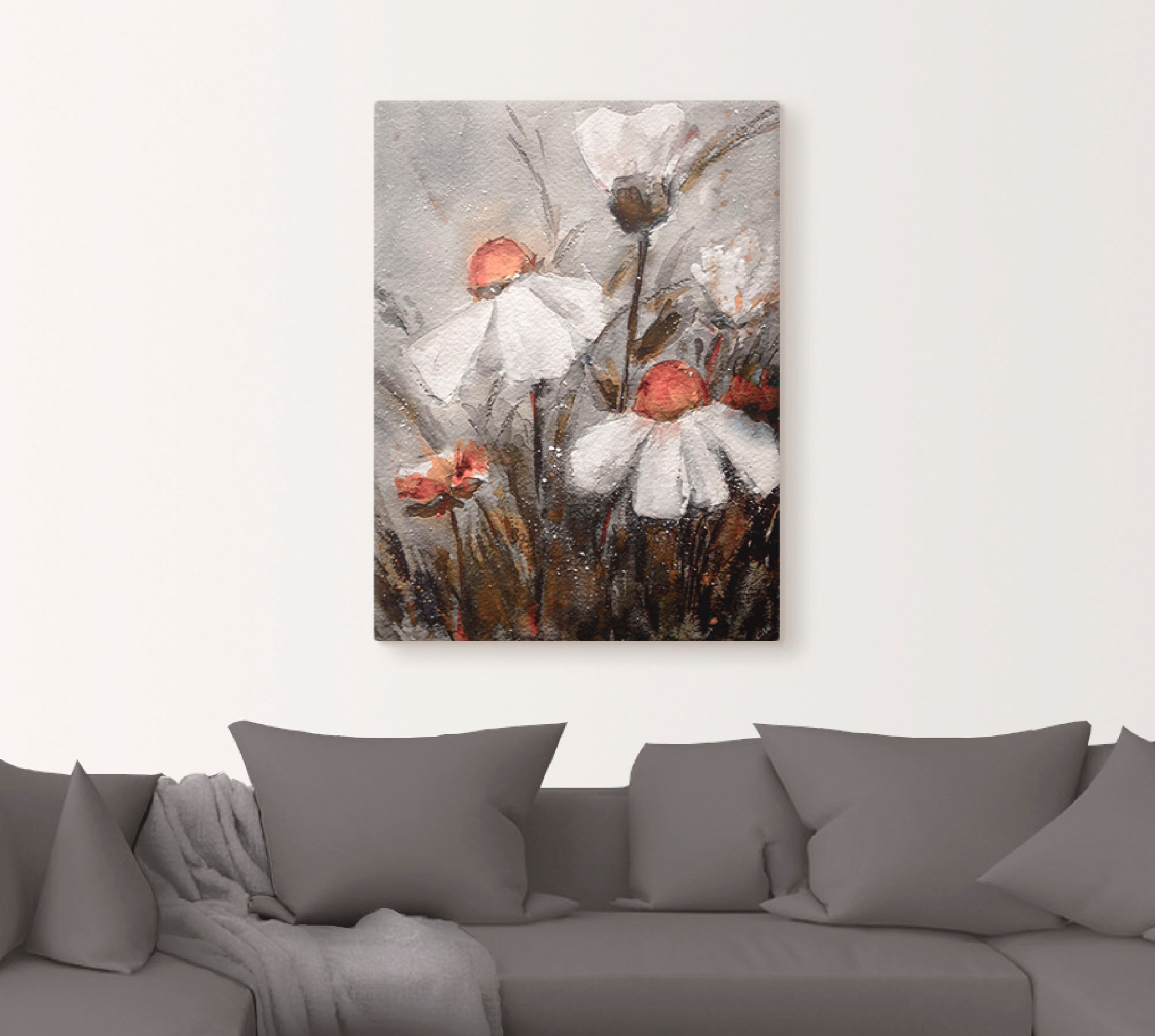 Artland Leinwandbild »Margeriten I«, Blumen, (1 St.), auf Keilrahmen gespannt