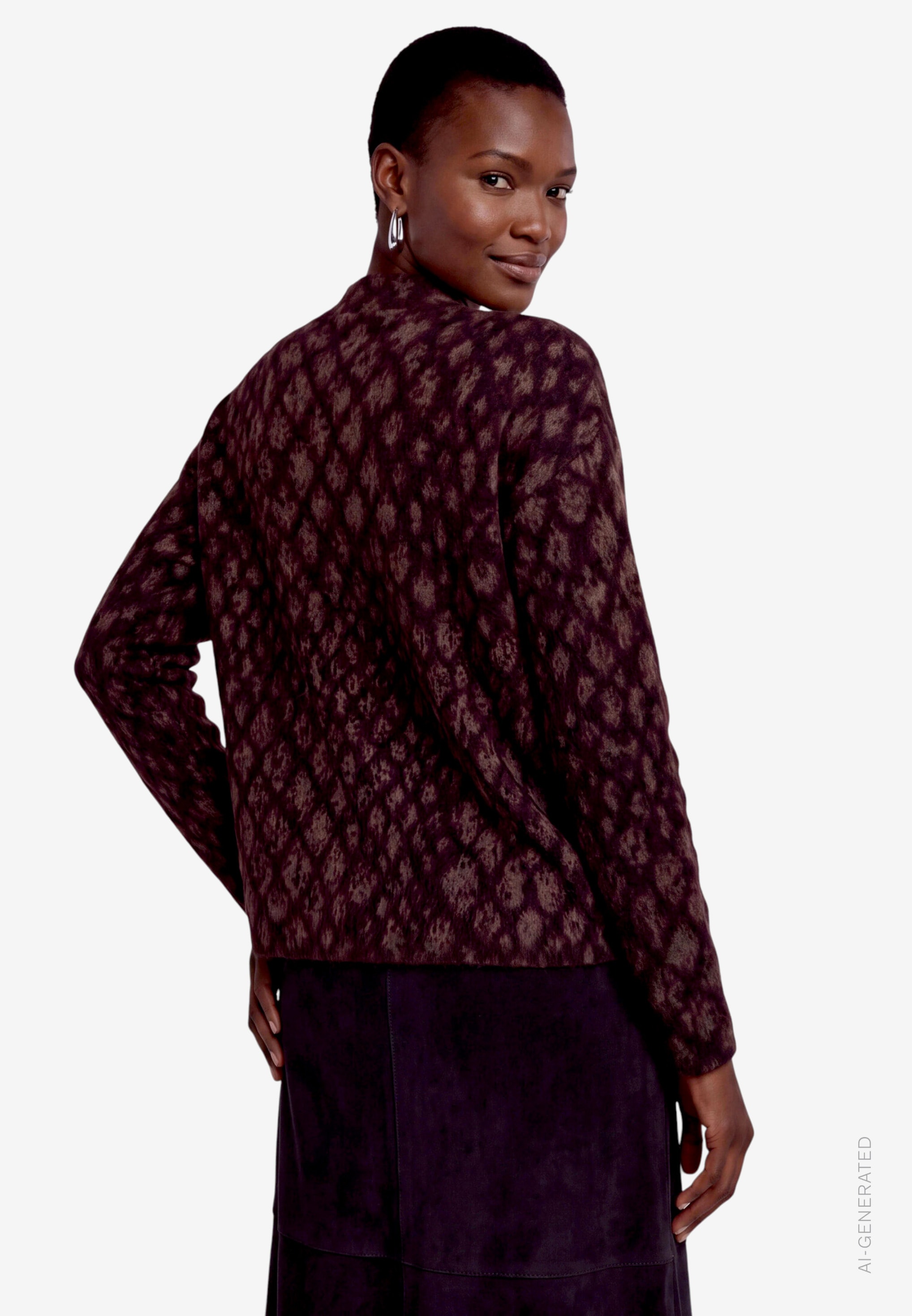 Zero Strickpullover Strickpullover mit Animalprint