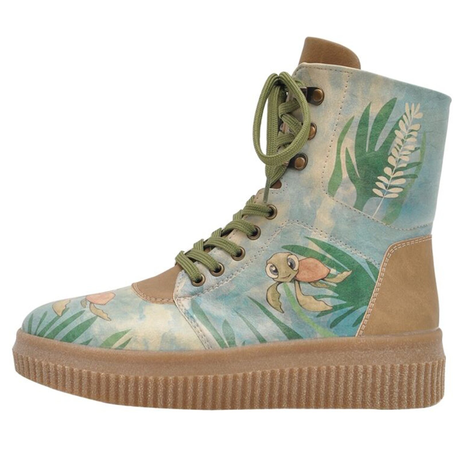 Dogo Schnürboots "Future High Top Boots Believe In Your Wings Damen Stiefeletten, " Handgefertigt