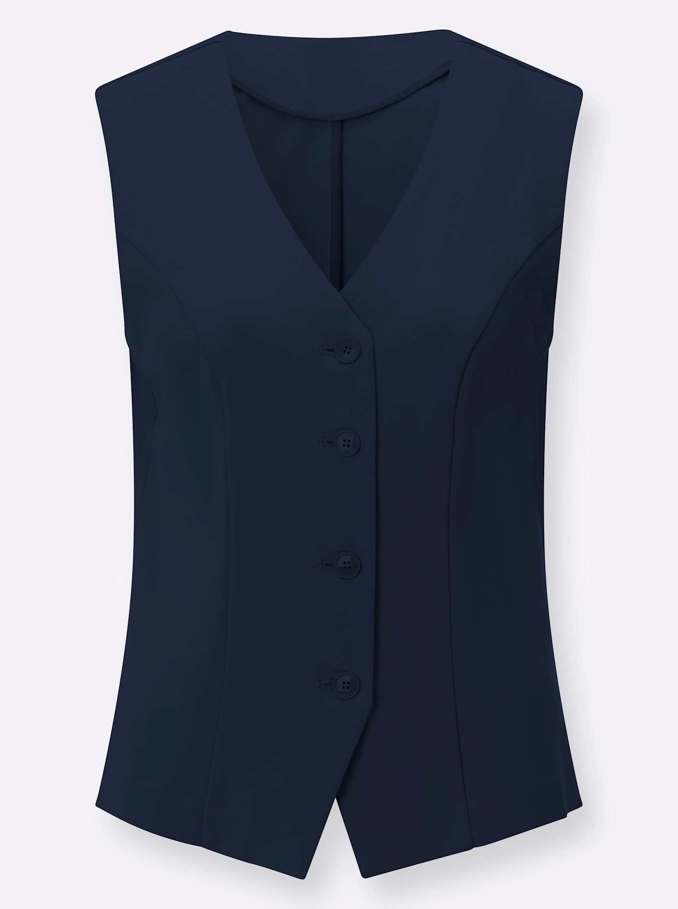 Shirtweste INSPIRATIONEN, Damen, Gr. 44, dunkelblau, 58% Viskose, 36% Polyamid, 6% Elasthan, unifarben, Westen 2