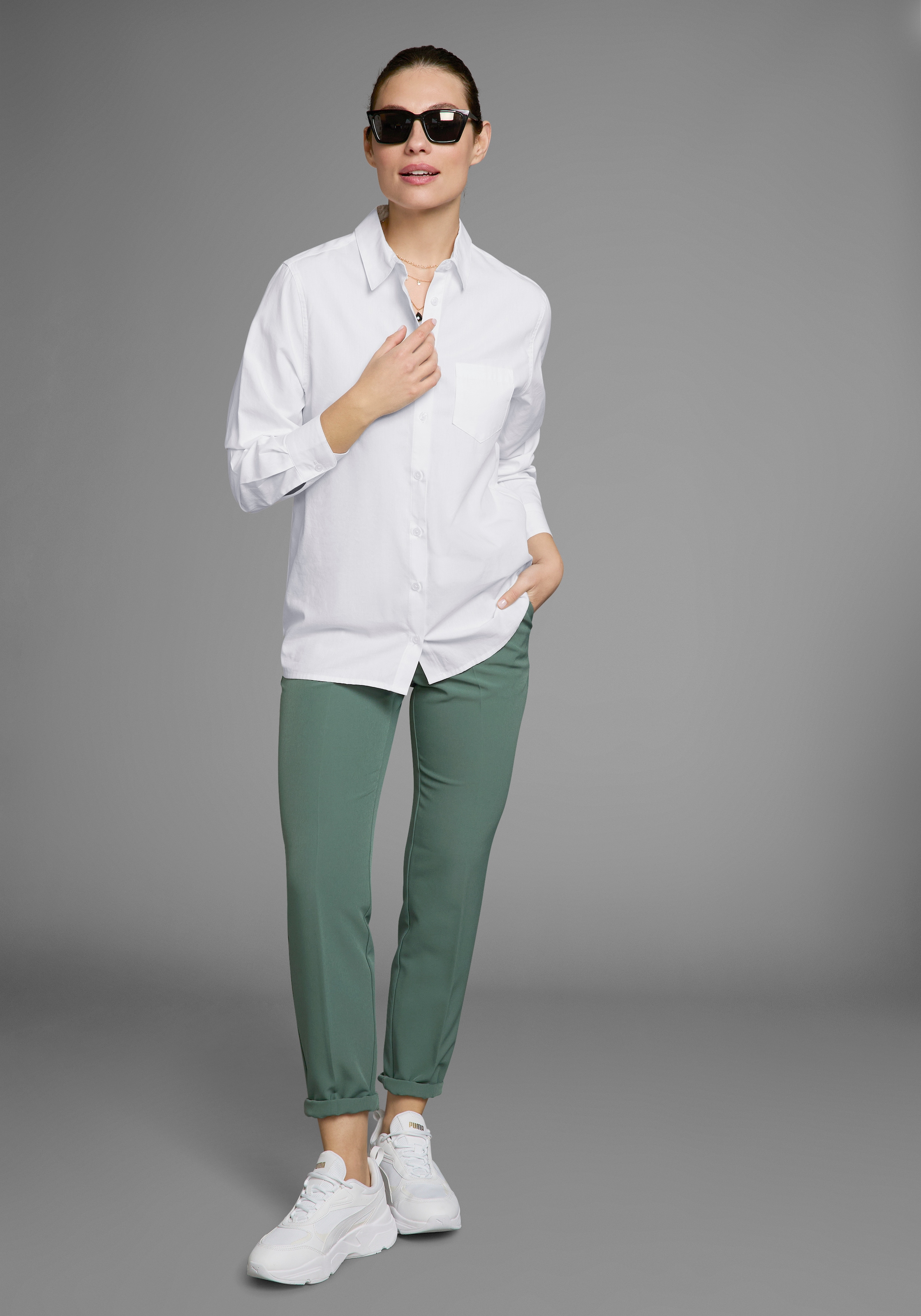 Laura Scott Longbluse, mit Brusttasche