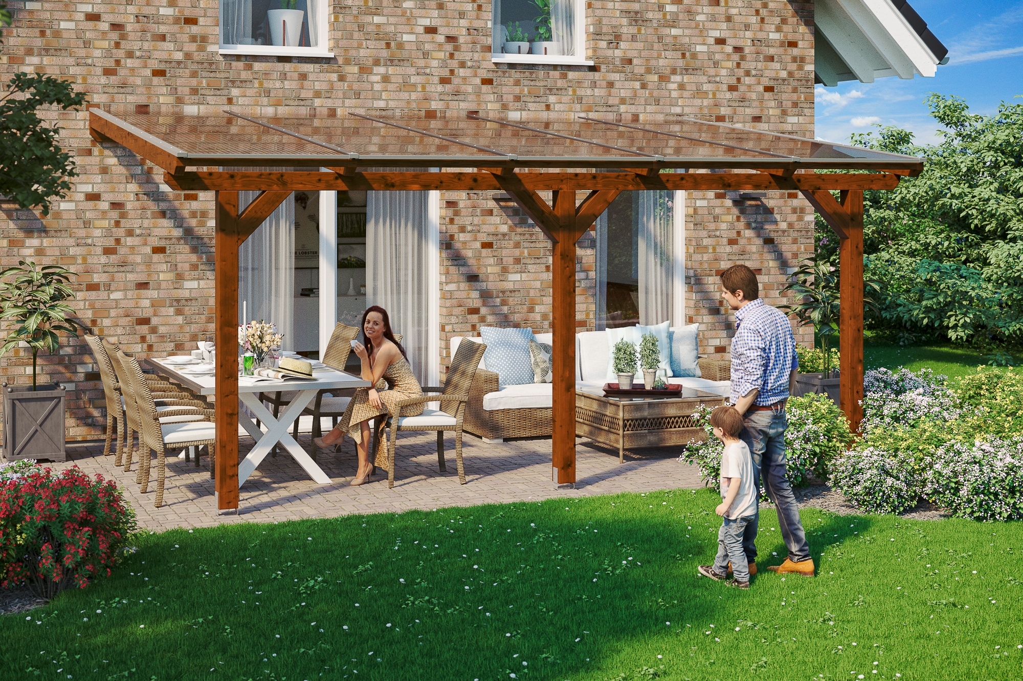 Skanholz Terrassendach »Andria«, Leimholz