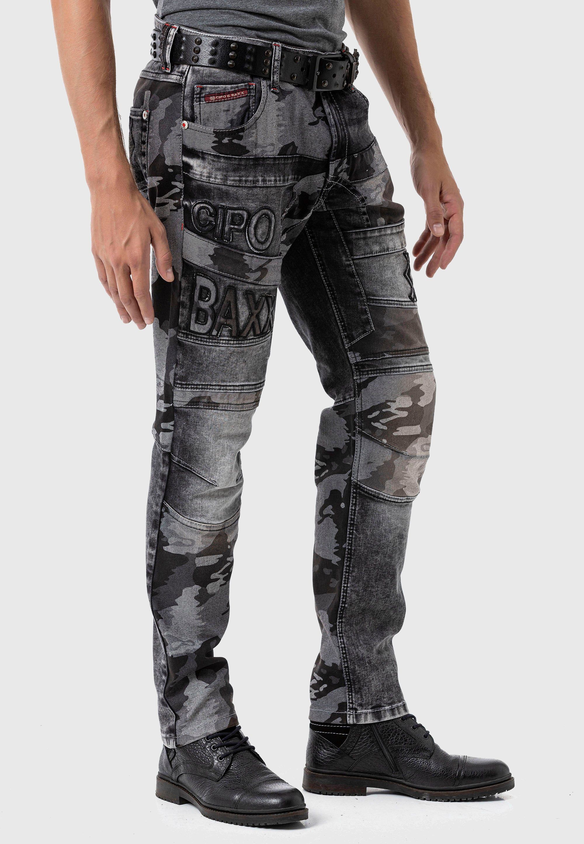 Cipo & Baxx 5-Pocket-Jeans "Cipo & Baxx Jeans" im Camouflage-Look