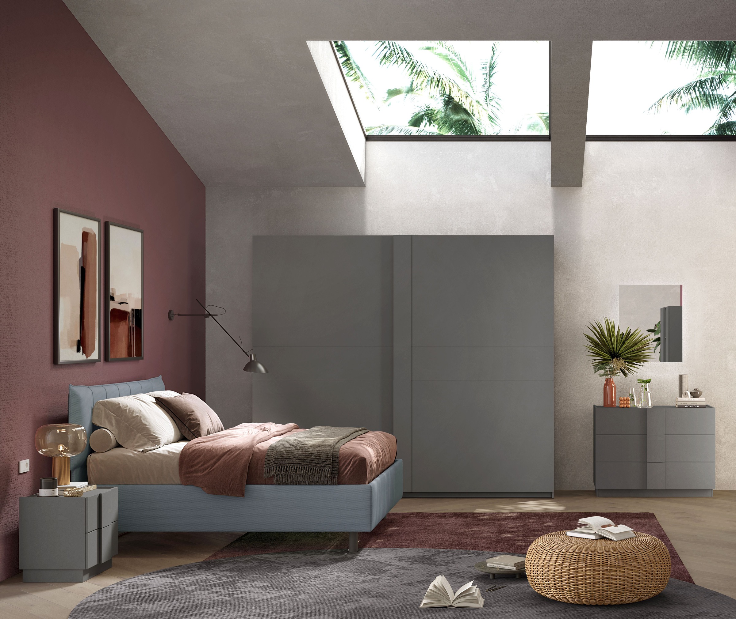 INOSIGN Schwebetürenschrank "Jupiter, Schiebetürenschrank in Steingrau" 2 B günstig online kaufen