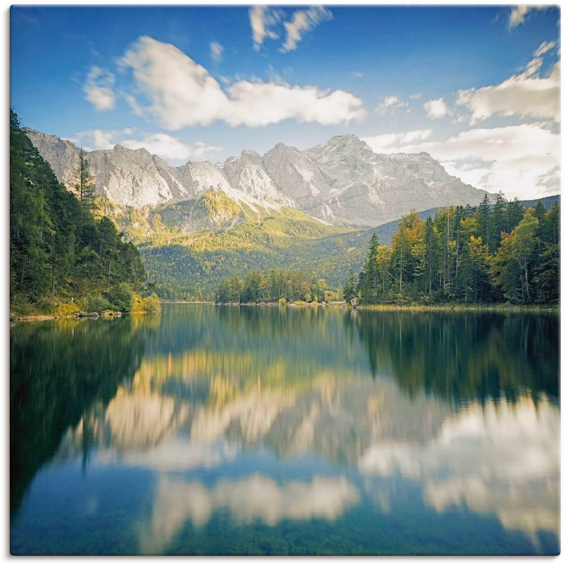 Artland Wandbild "Zugspitze mit Eibsee", Berge & Alpenbilder, (1 St.), als Alubild, Leinwandbild, Wandaufkleber oder Pos