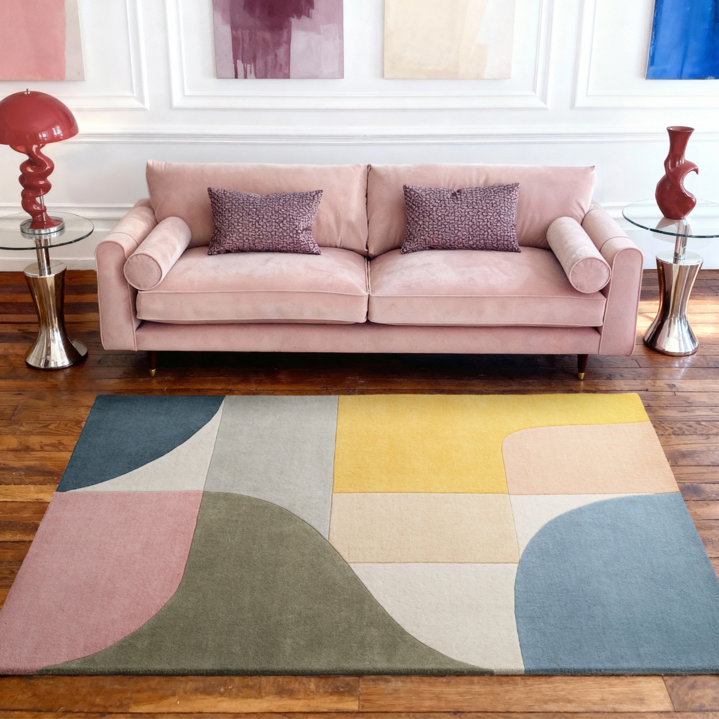 Ted Baker Wollteppich "Curzon" rechteckig 17 mm Höhe Wolle, Naturteppich, Handgemacht, Wohnzimmer, Schlafzimmer, bunt